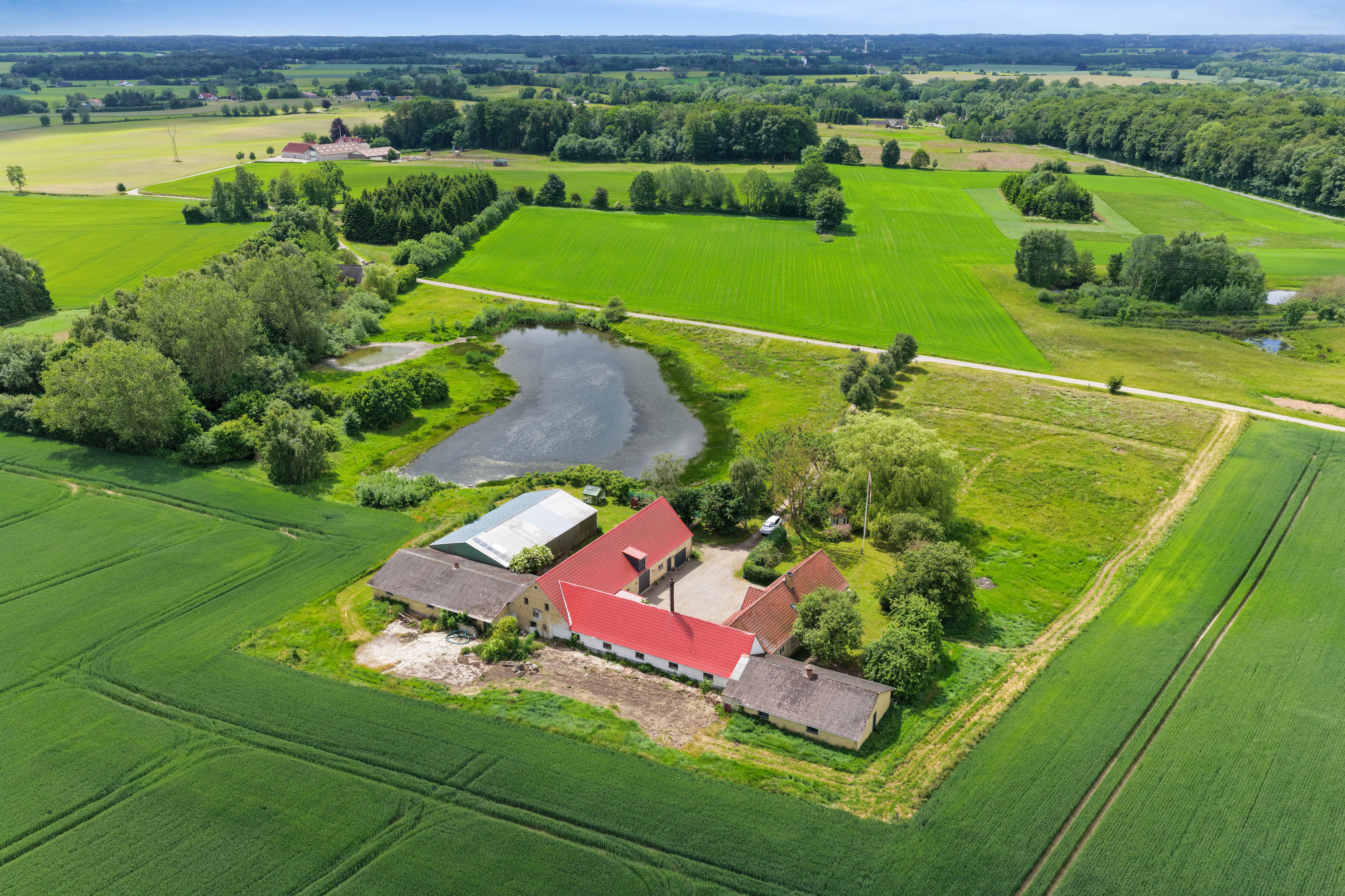 Landejendom: Luftfoto på Vendegyden 3, Skellerup, 5540 Ullerslev