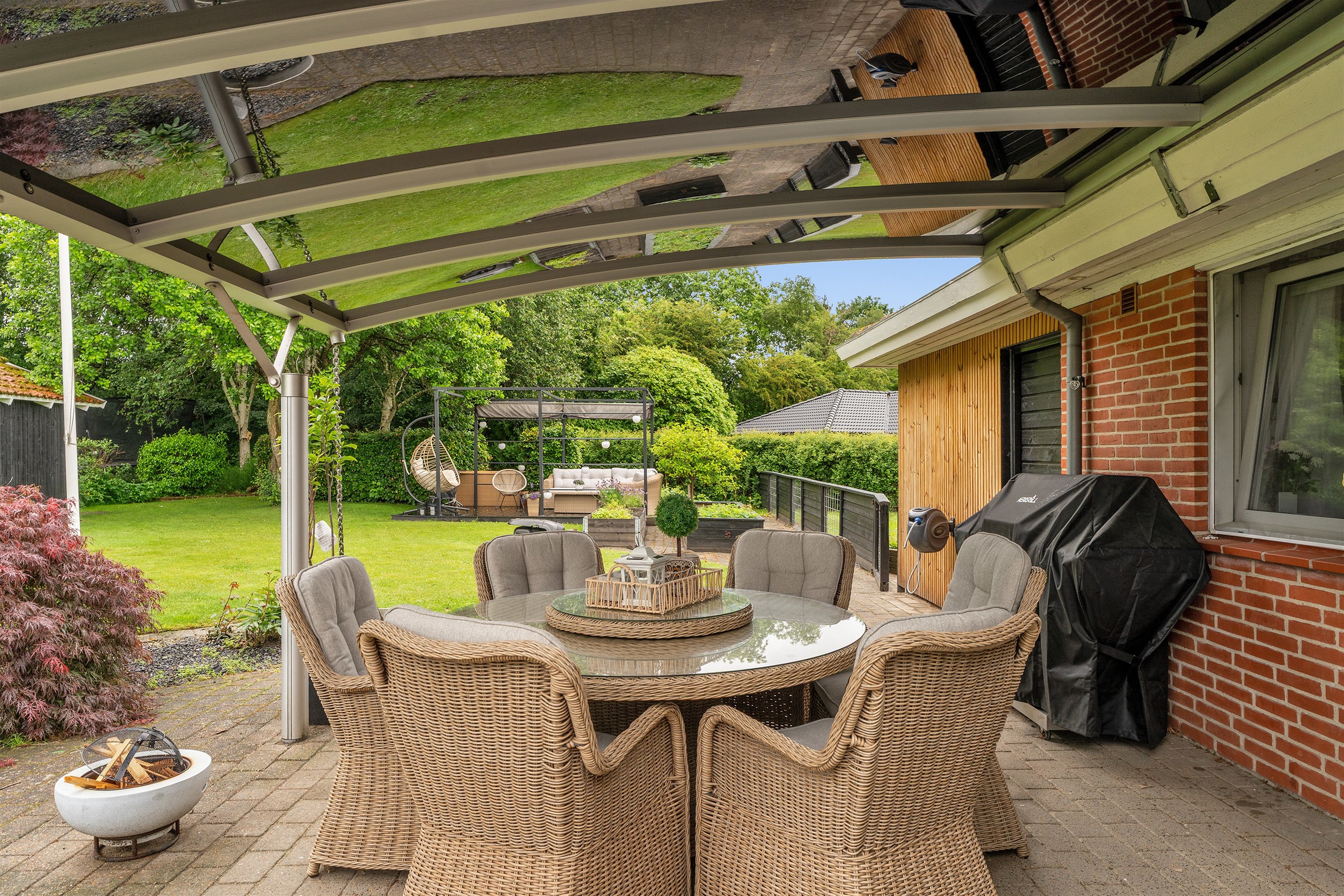 Fremhævet overdækket terrasse billede i fuldskærmstilstand. Billede af Søndervold 108, 7200 Grindsted