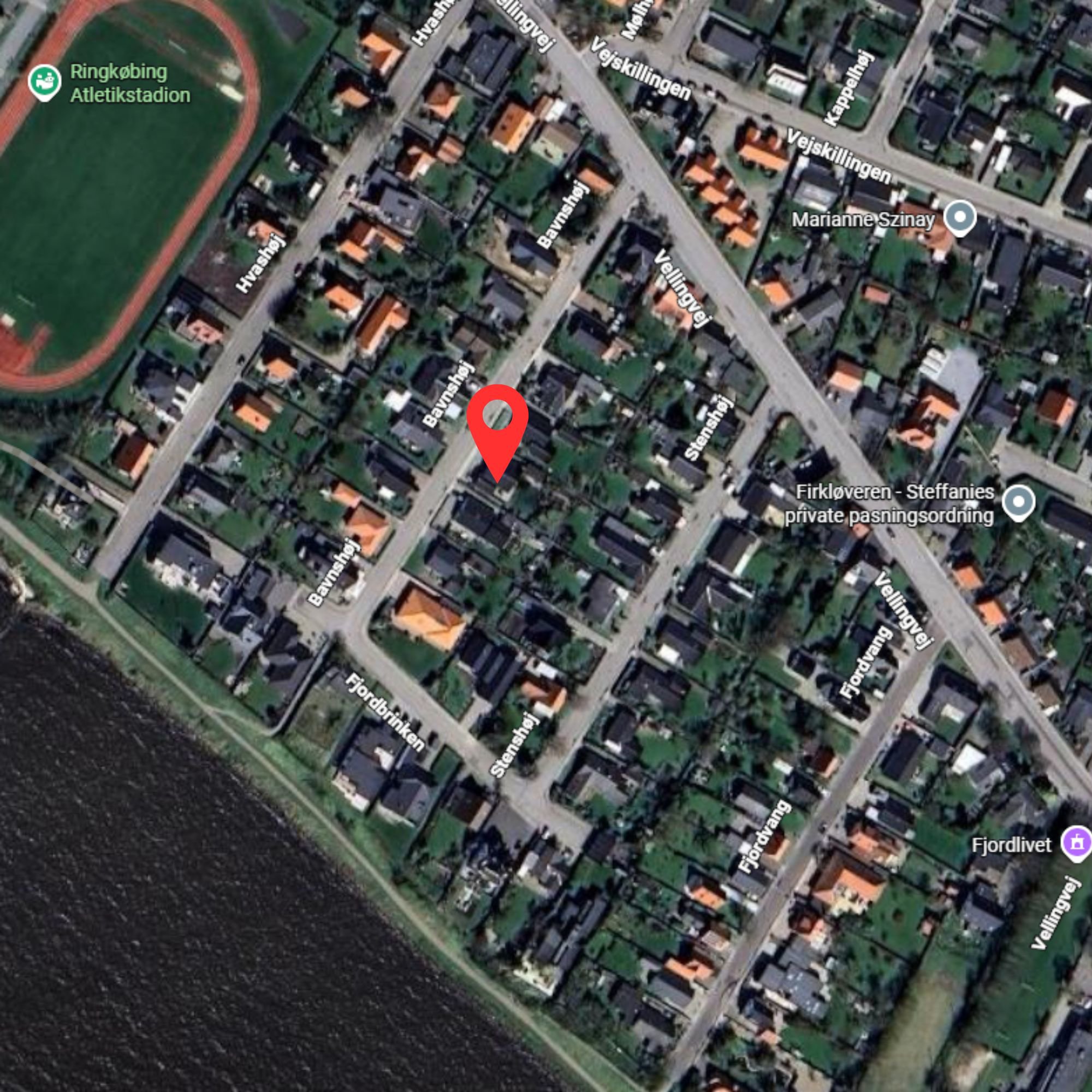 Fremhævet luftfoto billede i fuldskærmstilstand. Billede af Bavnshøj 9, 6950 Ringkøbing