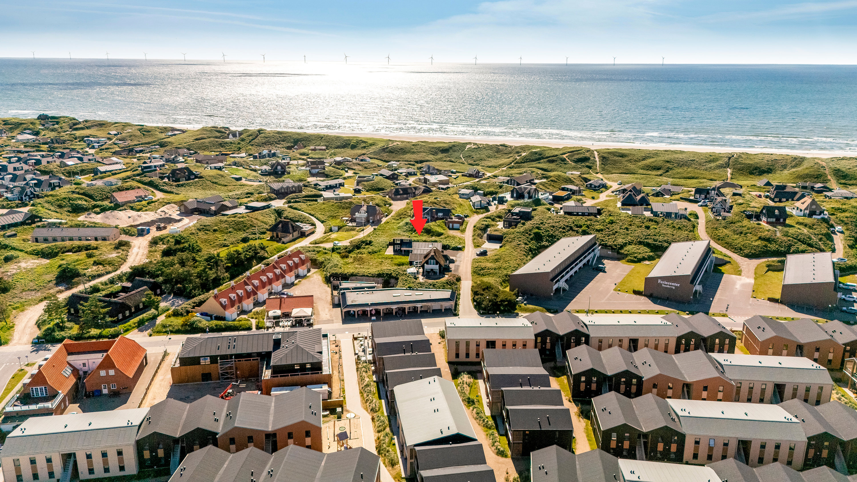 Fremhævet luftfoto billede i fuldskærmstilstand. Billede af Lodbergsvej 163, Søndervig, 6950 Ringkøbing