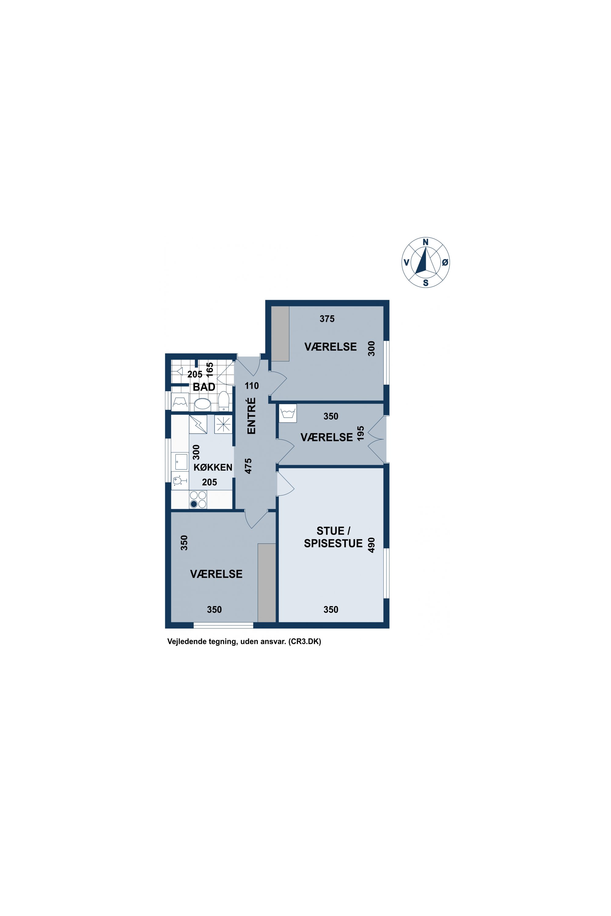 Plantegninger billede af Folehaven 115, 1. th., 2500 Valby