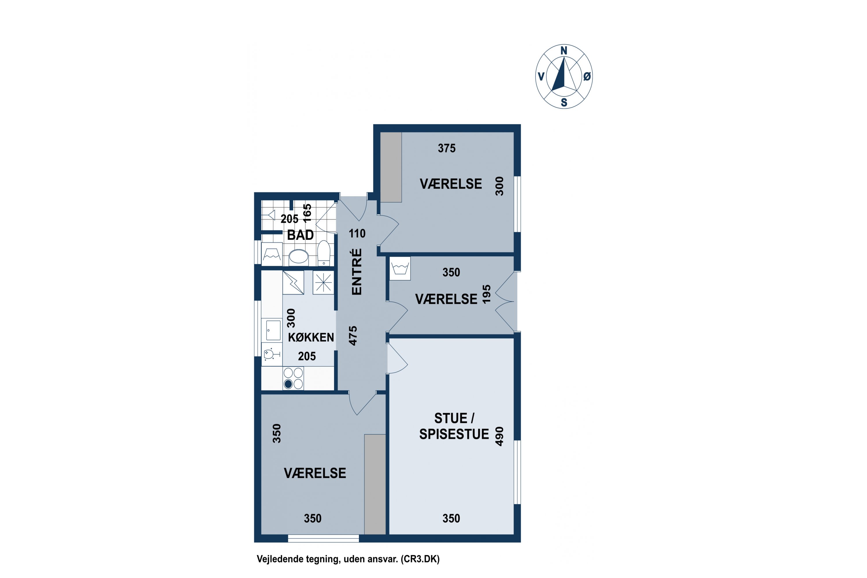 Plantegninger billede af Folehaven 115, 1. th., 2500 Valby