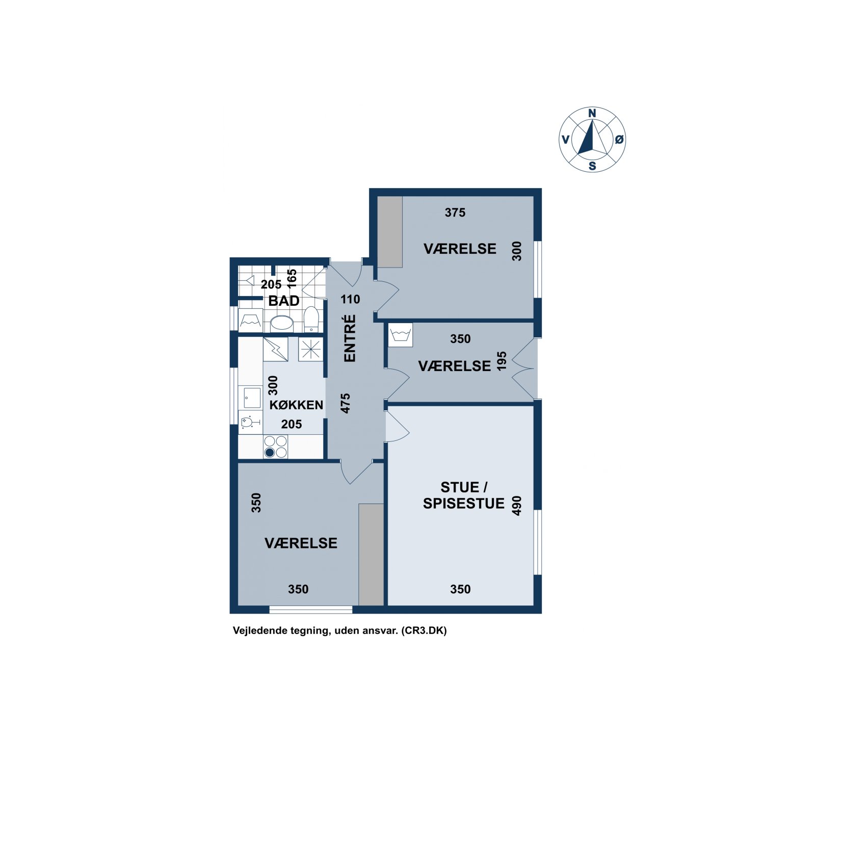 Plantegninger billede af Folehaven 115, 1. th., 2500 Valby