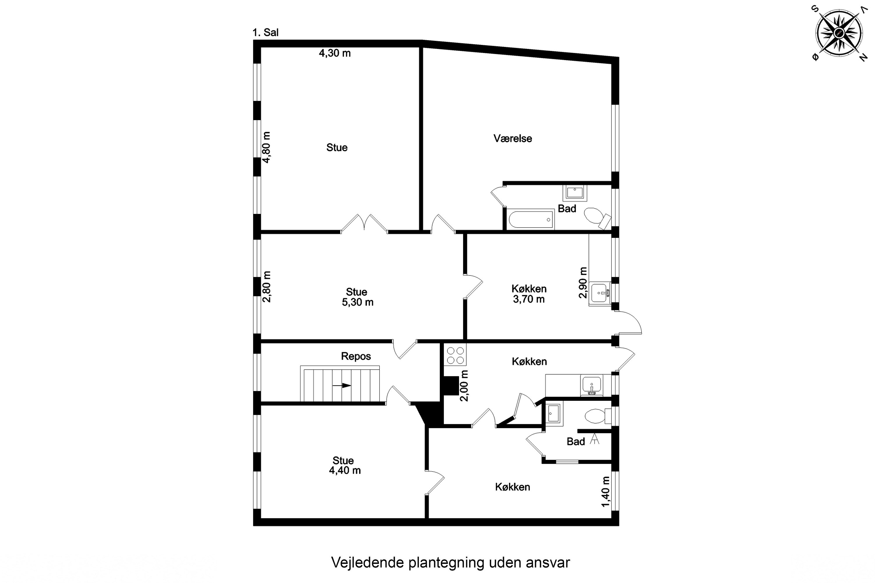 Plantegninger billede af Møllergade 83A, 5700 Svendborg