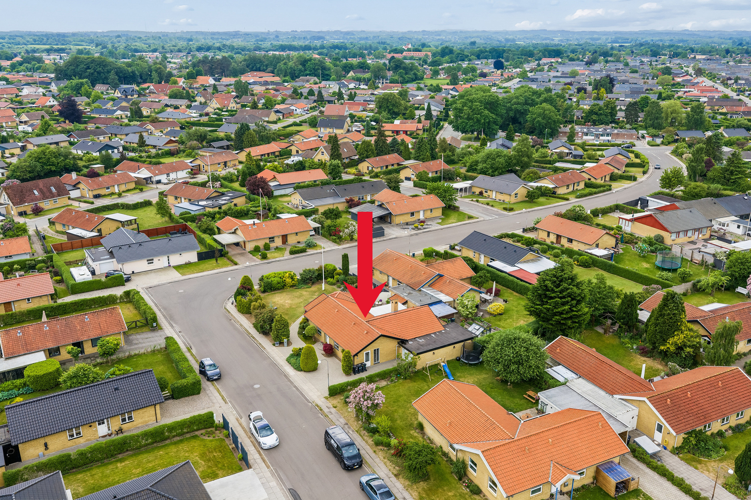 Fremhævet luftfoto billede i fuldskærmstilstand. Billede af Bekkasinvej 2, Snestrup, 5210 Odense NV