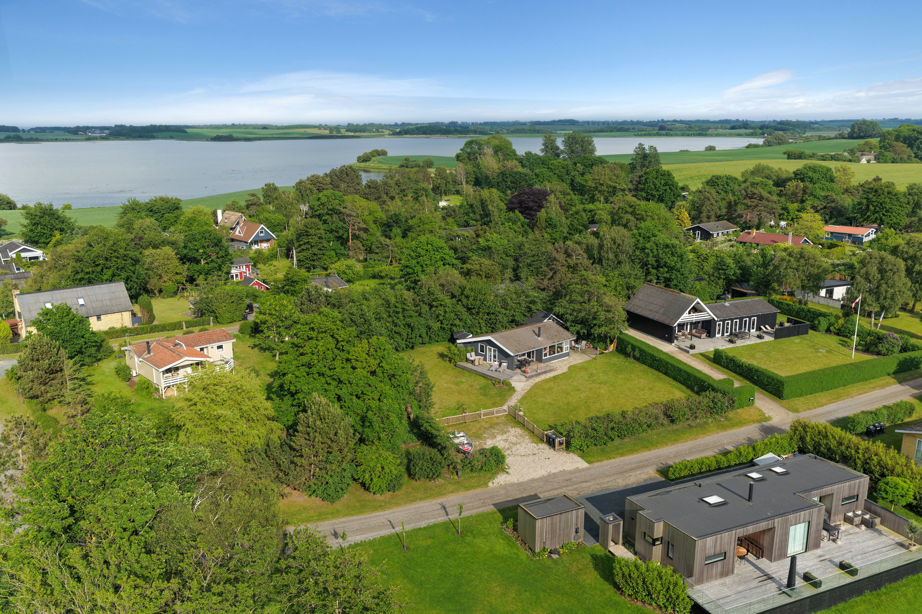 Fremhævet luftfoto billede i fuldskærmstilstand. Billede af Hjertegræsset 17, Langø, 5390 Martofte