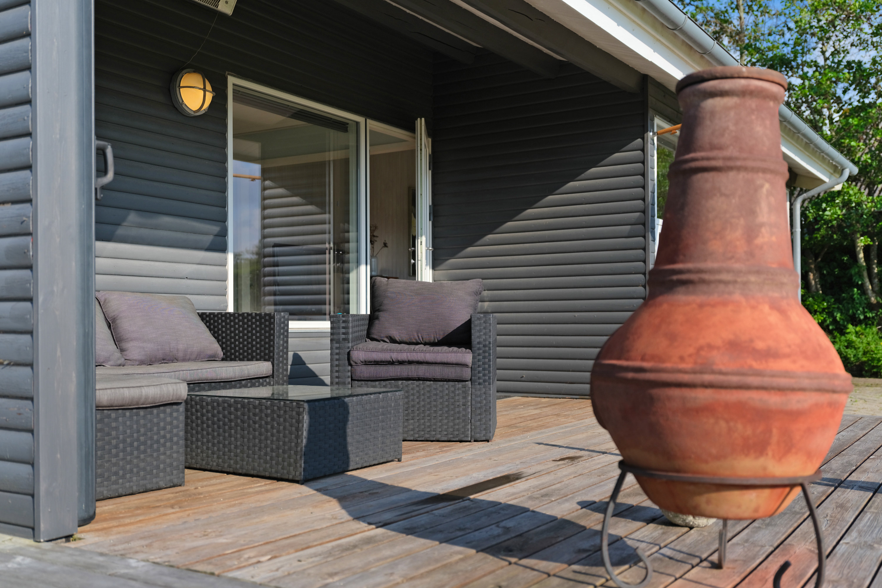 Fremhævet overdækket terrasse billede i fuldskærmstilstand. Billede af Hjertegræsset 17, Langø, 5390 Martofte