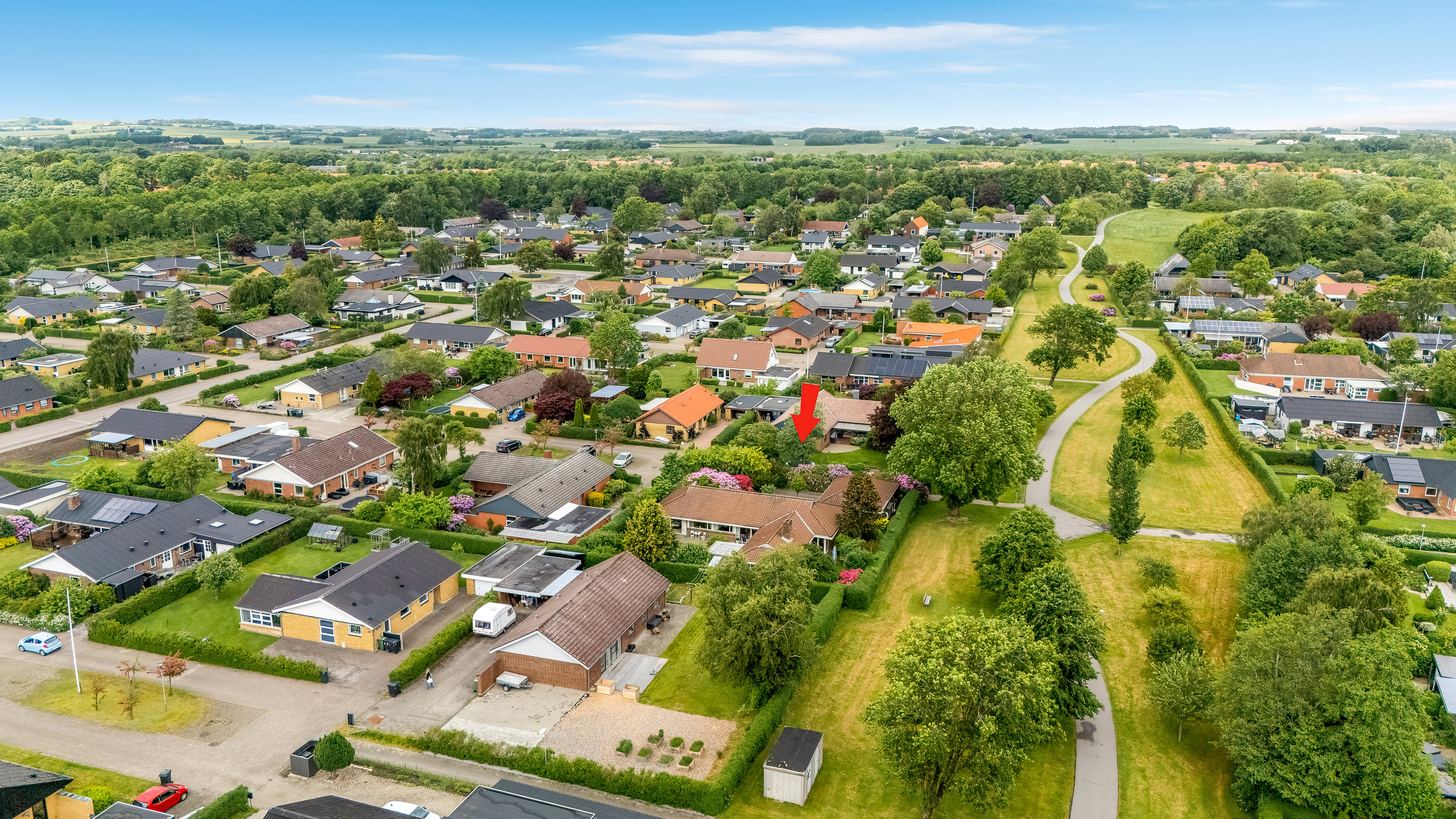 Villa: Luftfoto på Ellehammersvej 40, 7500 Holstebro