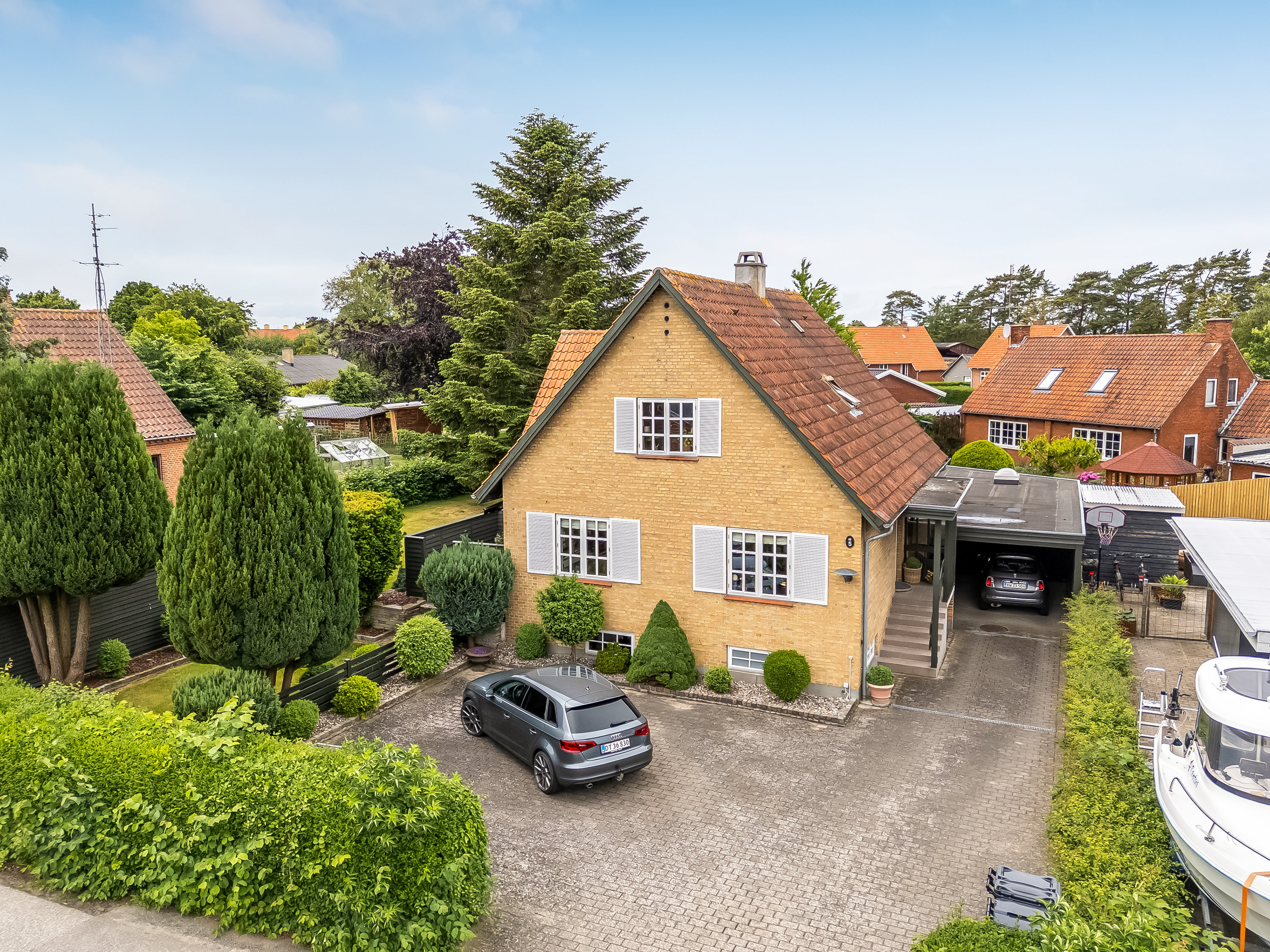 Villa: Luftfoto på Skolevej 5, Toreby, 4891 Toreby L