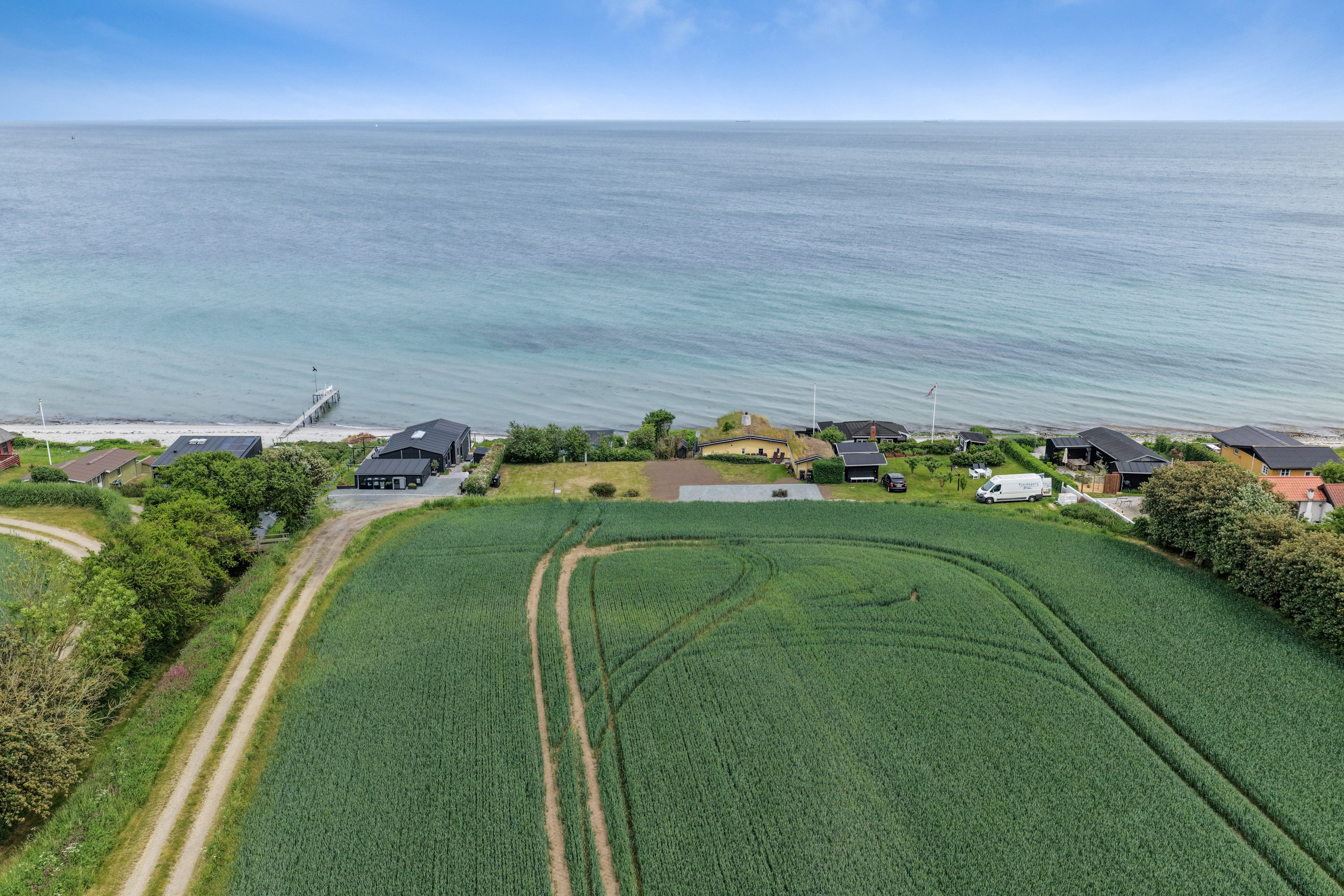 Fremhævet luftfoto billede i fuldskærmstilstand. Billede af Andkær Strand 4, Bovense, 5800 Nyborg