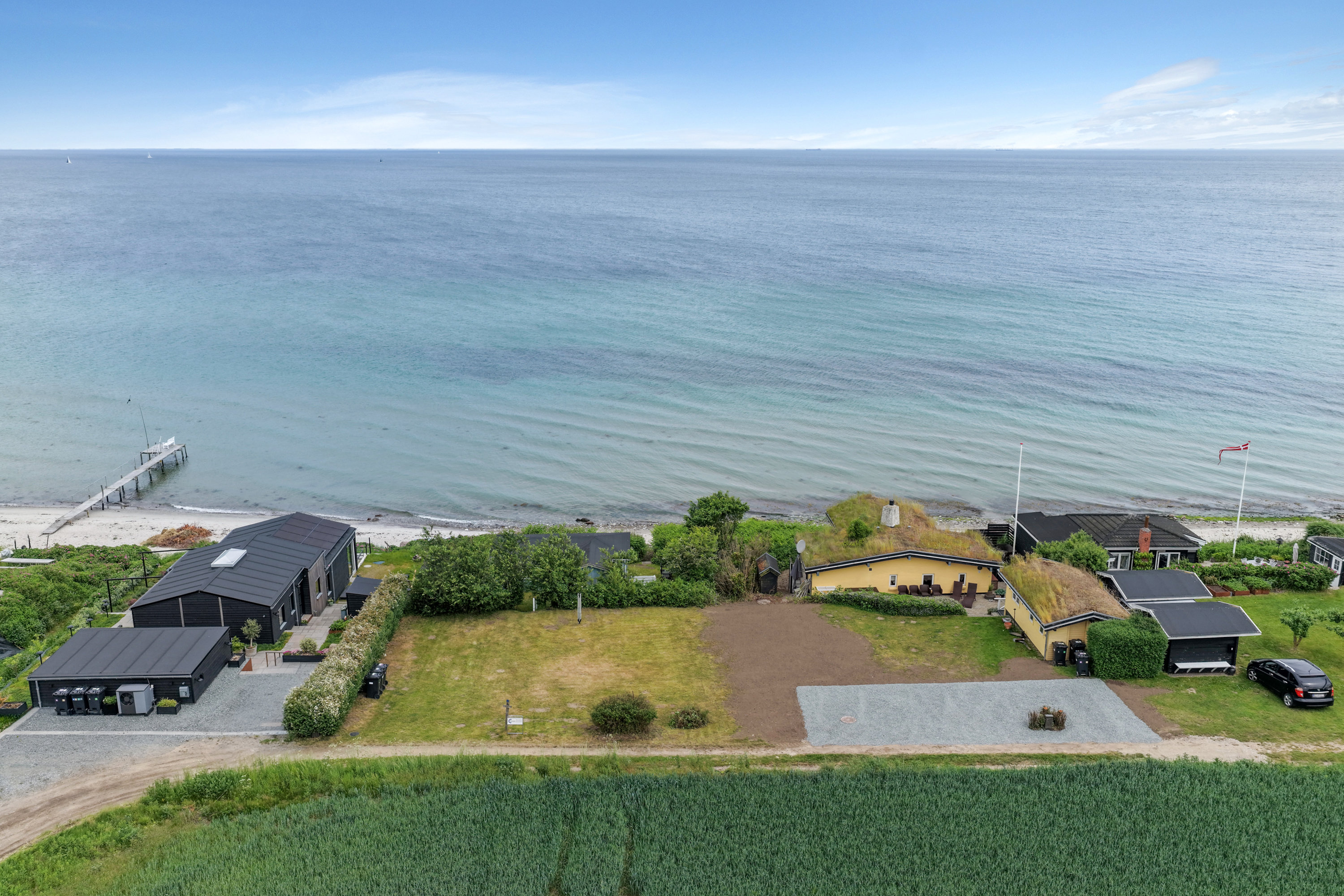 Fremhævet luftfoto billede i fuldskærmstilstand. Billede af Andkær Strand 4, Bovense, 5800 Nyborg