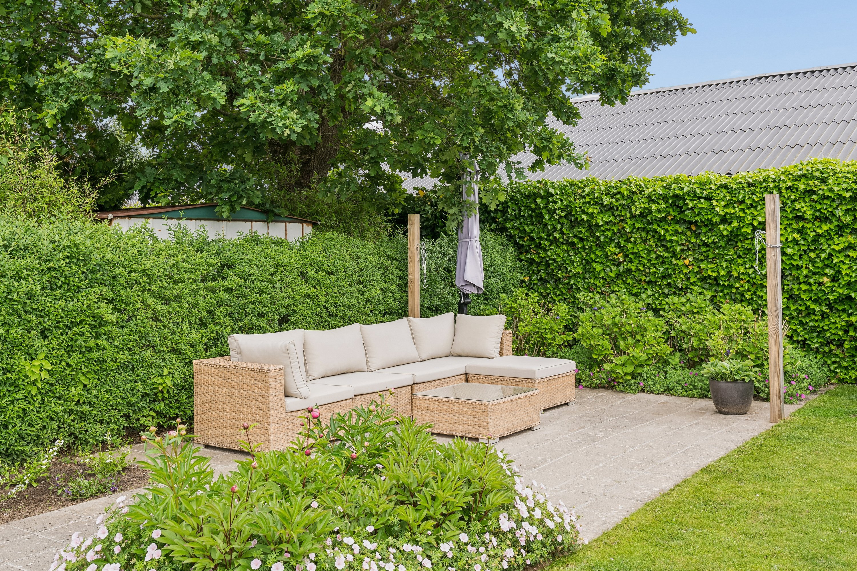 Fremhævet terrasse billede i fuldskærmstilstand. Billede af Ankersvej 12, 8722 Hedensted