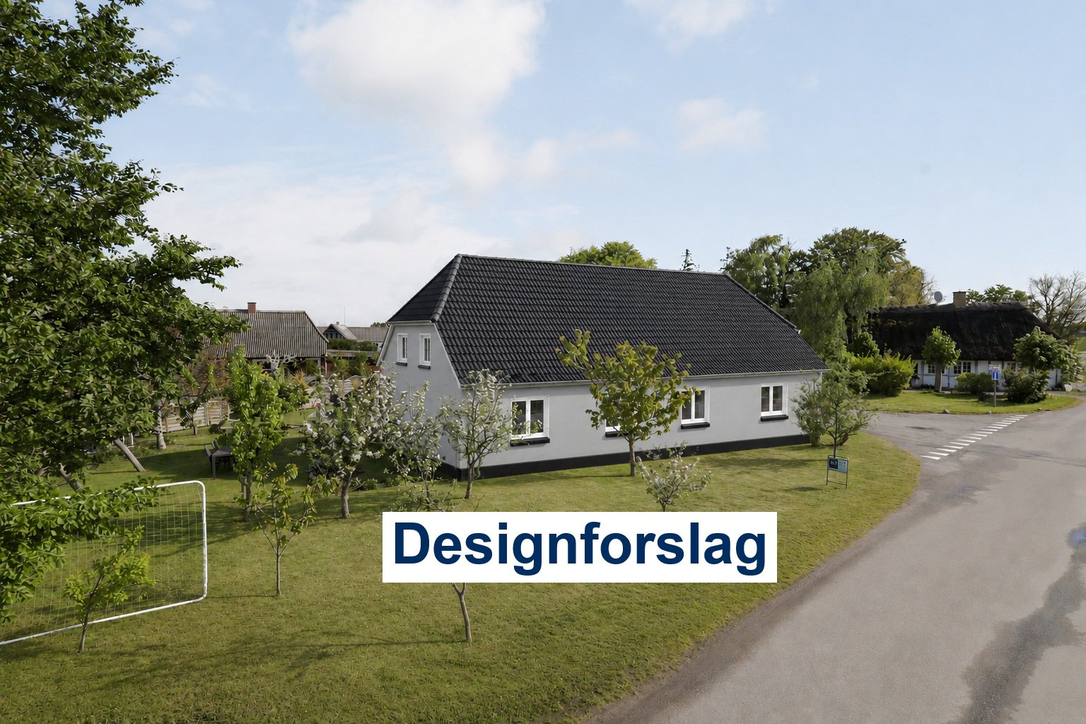 Fremhævet designforslag billede i fuldskærmstilstand. Billede af Hellufvej 3, Tåsinge, 5700 Svendborg