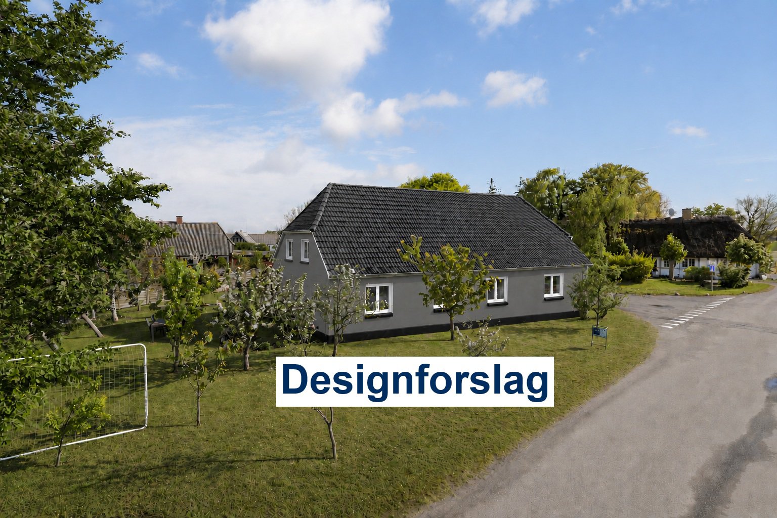 Fremhævet designforslag billede i fuldskærmstilstand. Billede af Hellufvej 3, Tåsinge, 5700 Svendborg