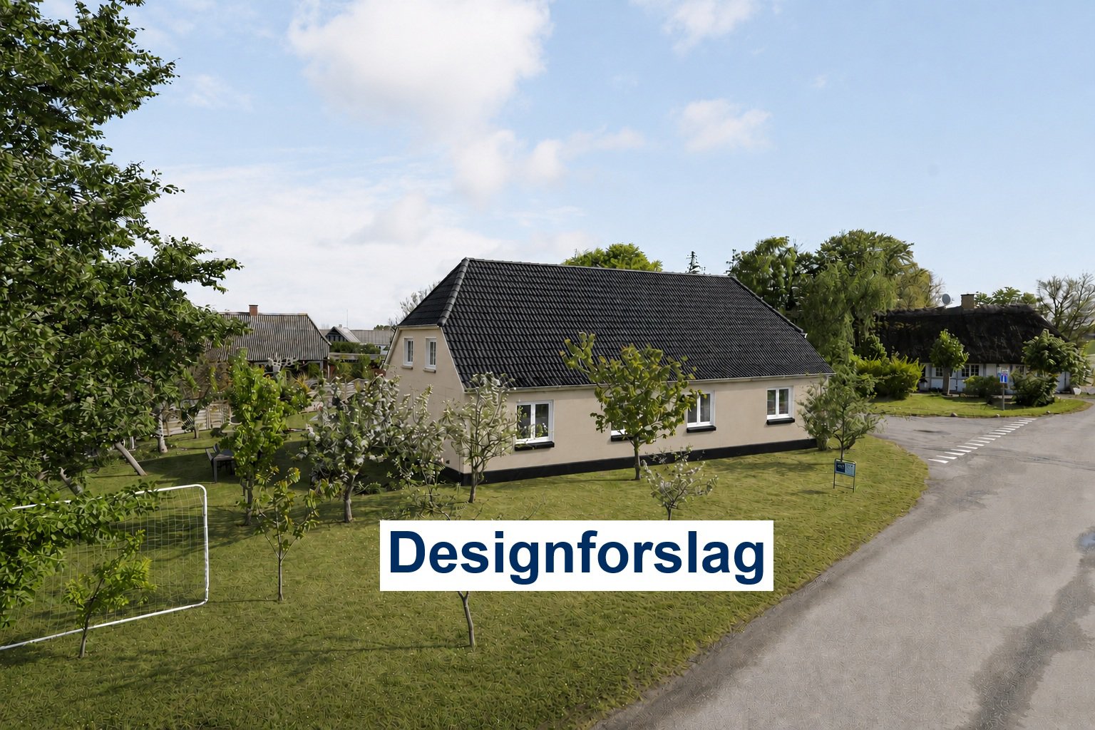 Fremhævet designforslag billede i fuldskærmstilstand. Billede af Hellufvej 3, Tåsinge, 5700 Svendborg