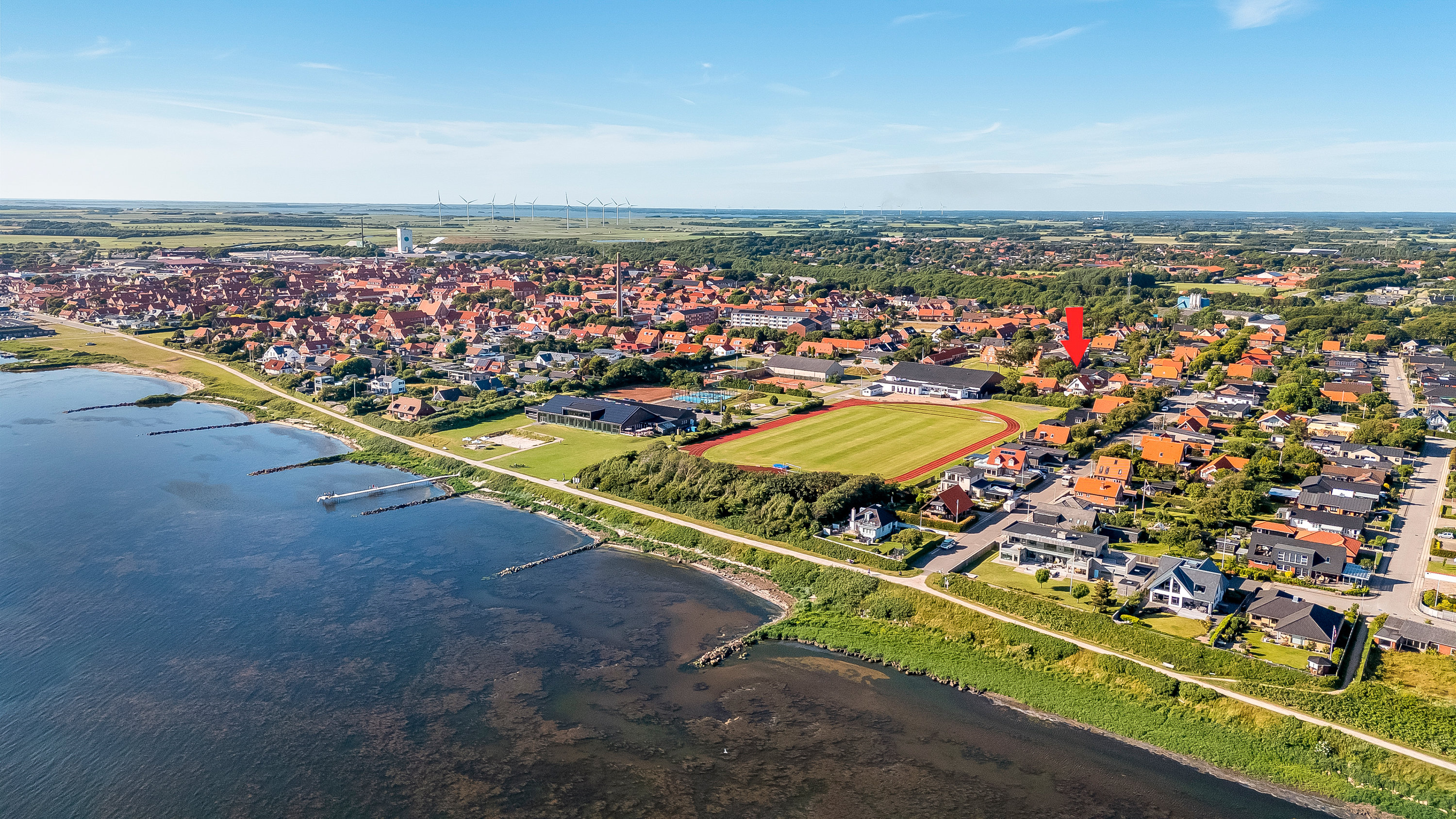 Villa: Luftfoto på Kongevejen 58, 6950 Ringkøbing