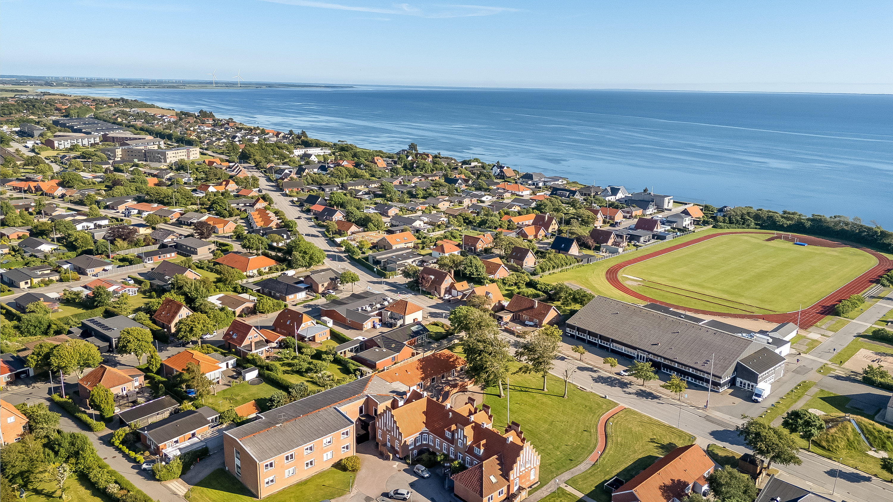 Fremhævet luftfoto billede i fuldskærmstilstand. Billede af Kongevejen 58, 6950 Ringkøbing