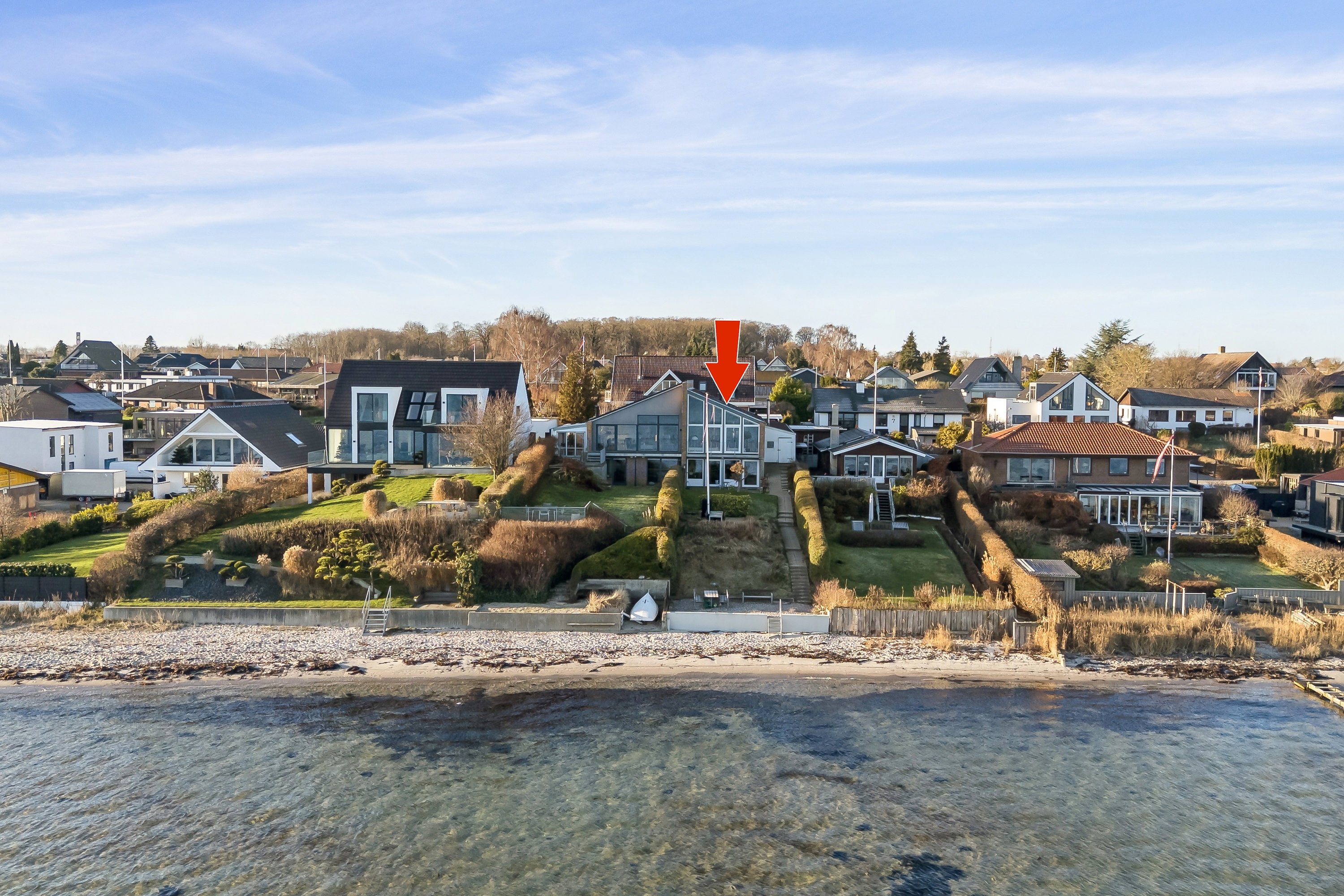 Fremhævet dronefoto fra lillebælt billede i fuldskærmstilstand. Billede af Limen 12, Erritsø, 7000 Fredericia