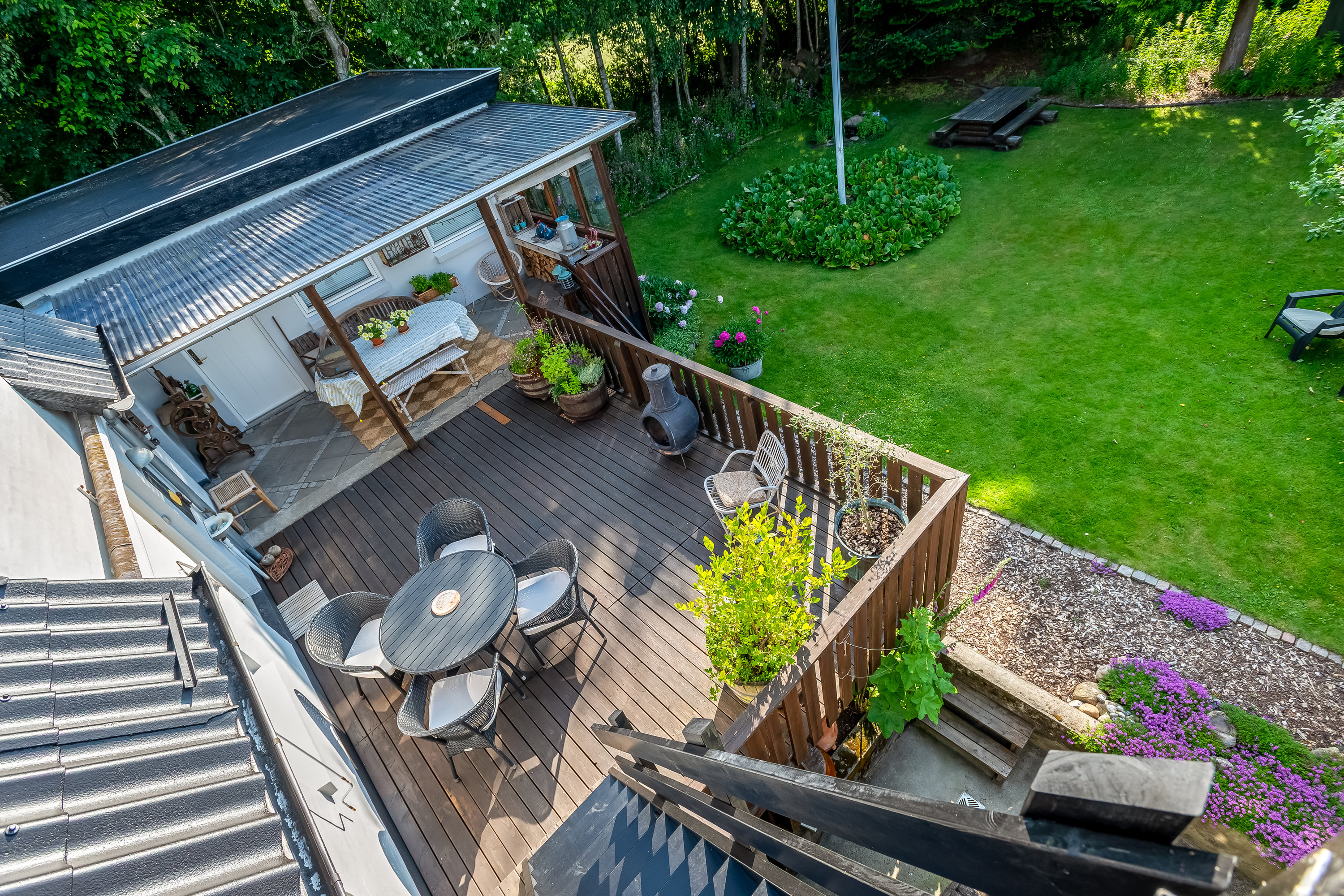 Fremhævet tagterrasse billede i fuldskærmstilstand. Billede af Skivevej 110, 7500 Holstebro