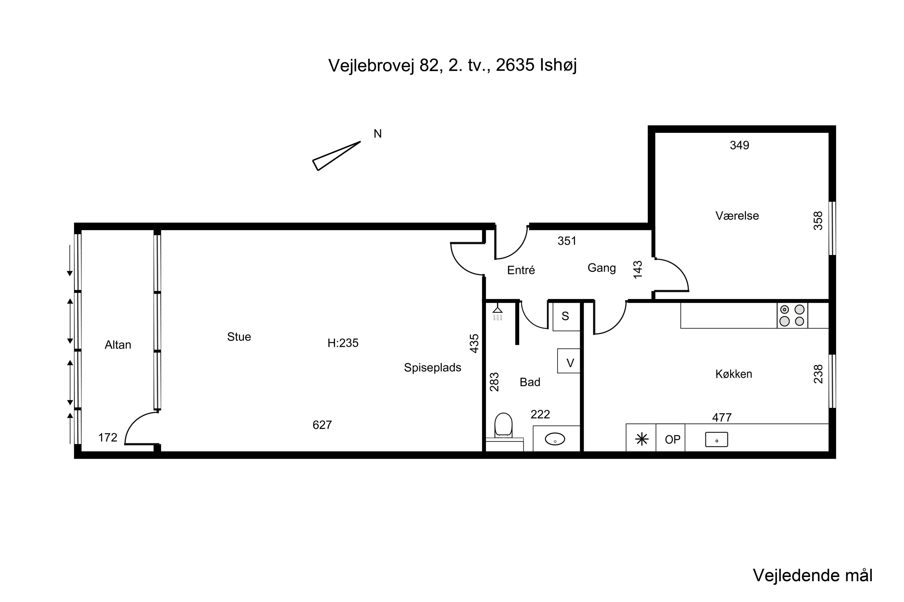 Plantegninger billede af Vejlebrovej 82, 2. tv., 2635 Ishøj