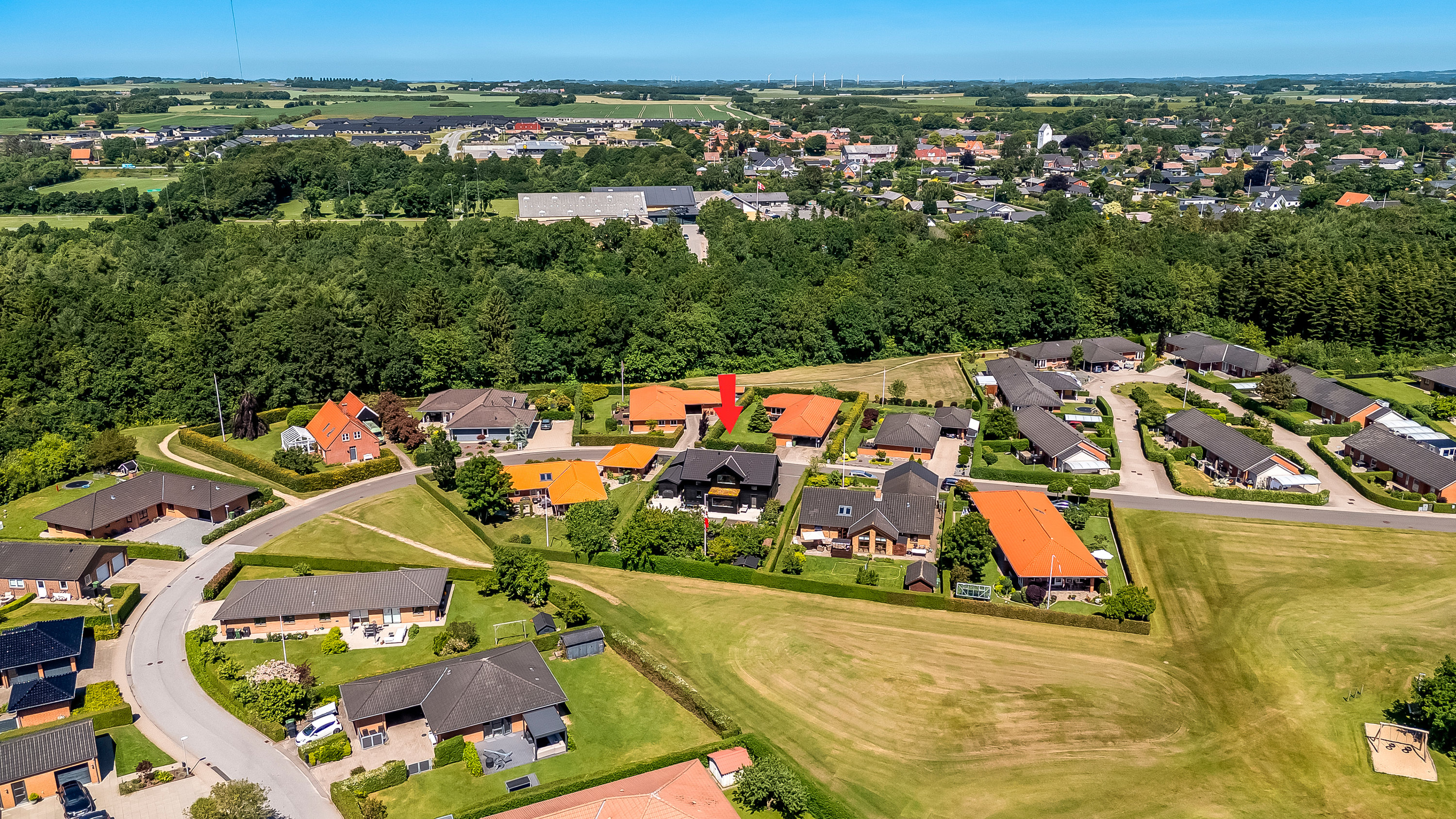 Fremhævet luftfoto billede i fuldskærmstilstand. Billede af Flintøksen 5, Mejrup, 7500 Holstebro