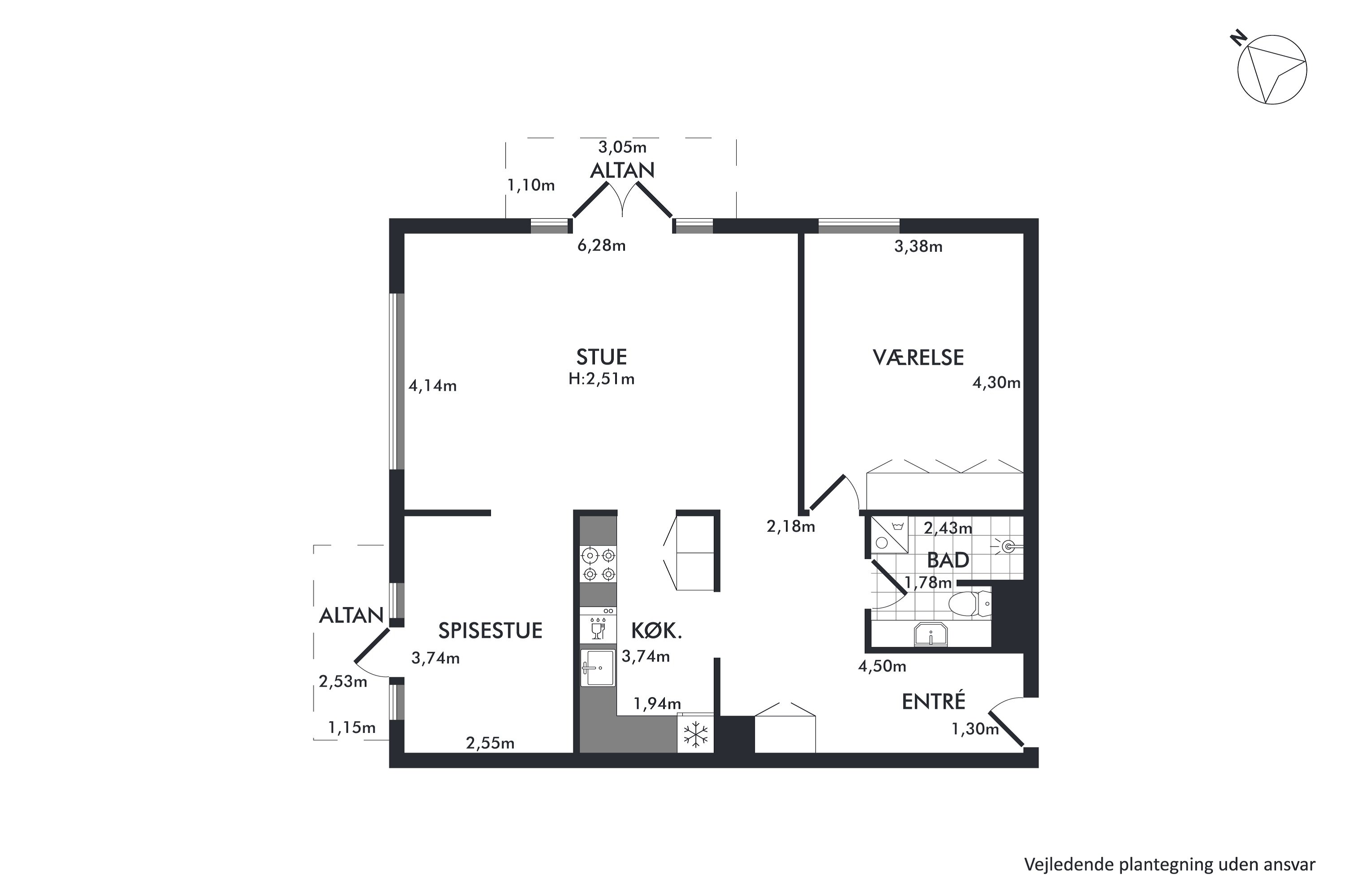 Plantegninger billede af Islands Brygge 24B, 3. mf., 2300 København S