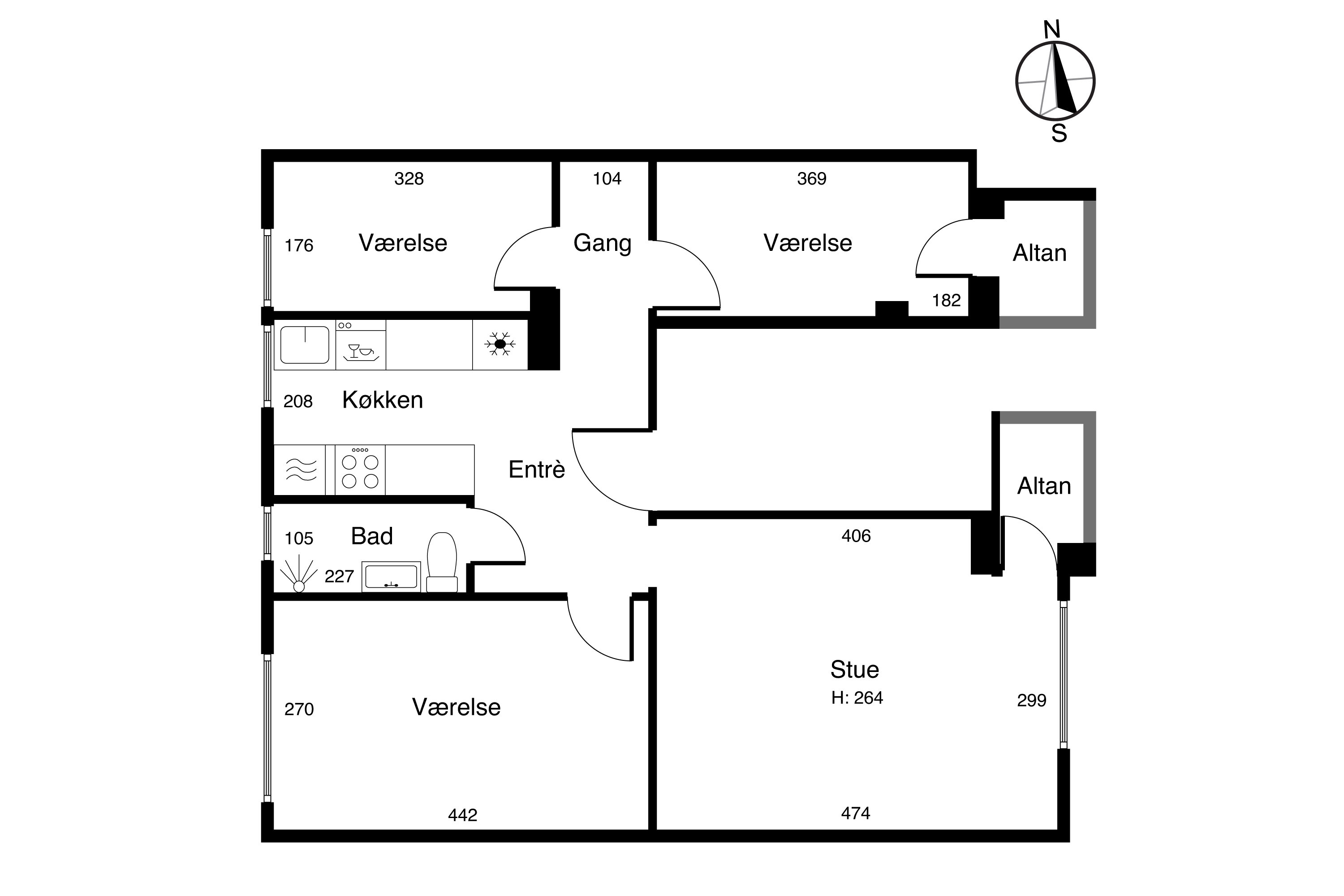 Plantegninger billede af Buddingevej 72C, st., 2800 Kongens Lyngby