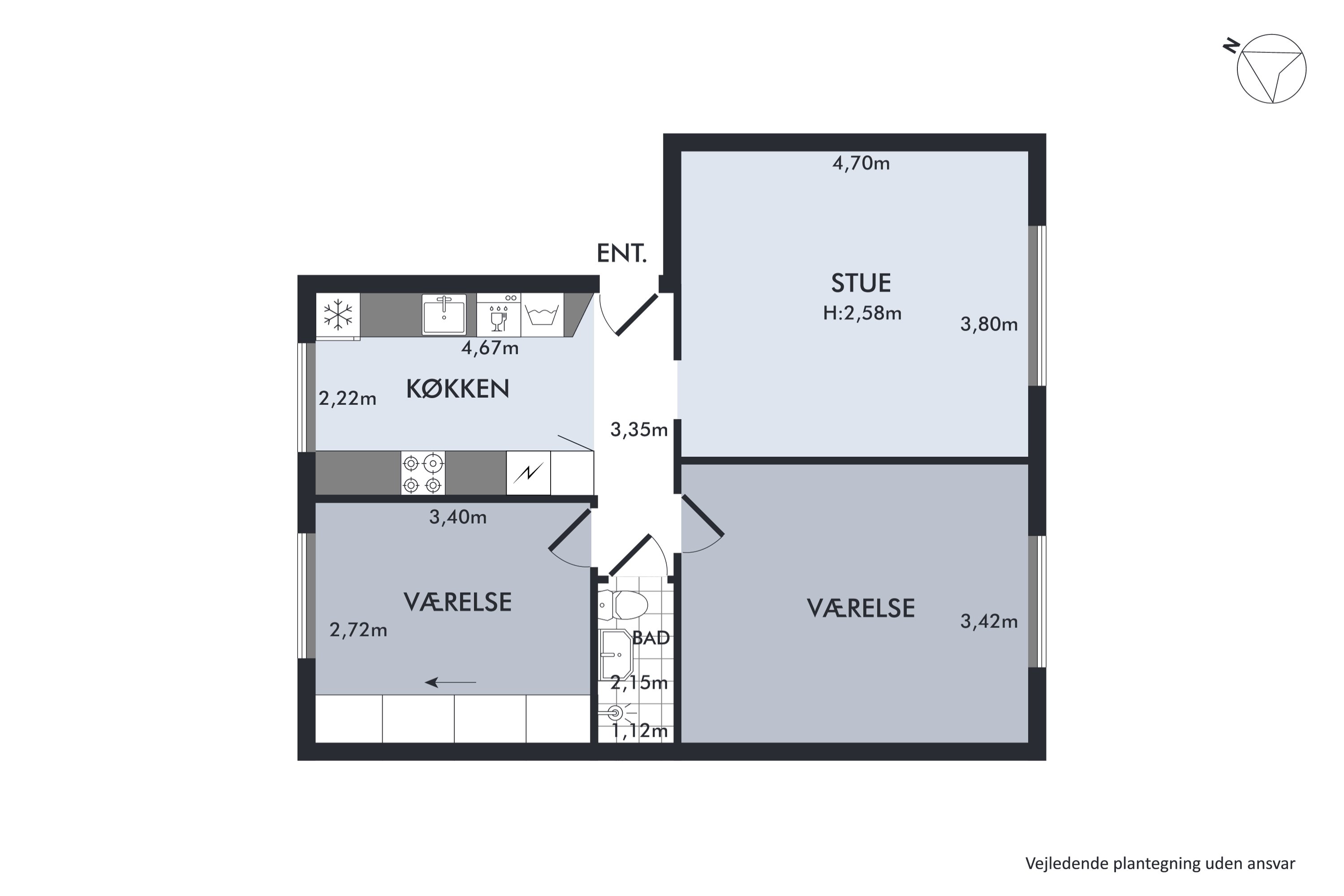 Plantegninger billede af Teglkåsvej 3, st.. th., 2770 Kastrup 
