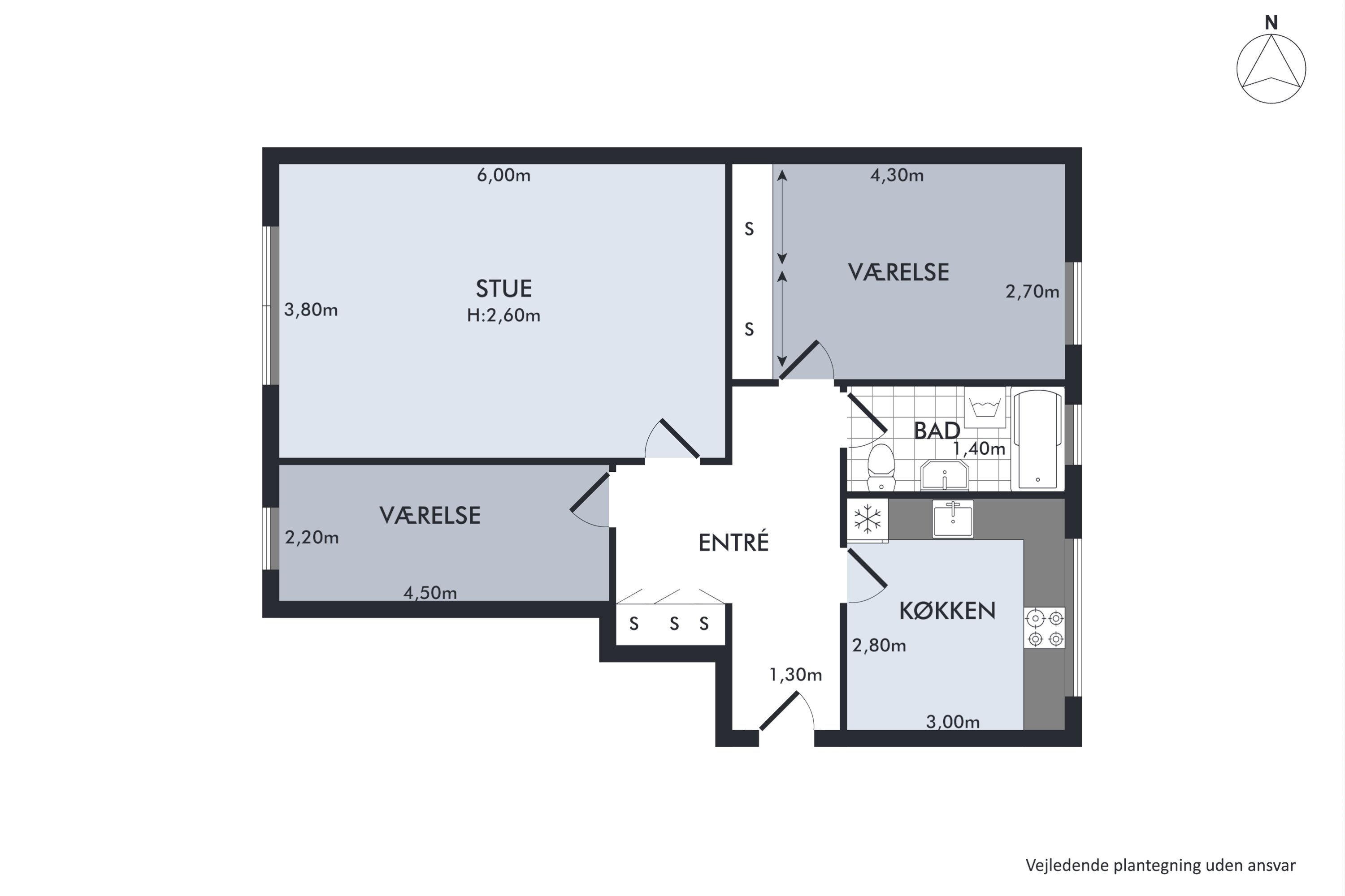 Plantegninger billede af Lindevangshusene 60, 2. th., 2630 Taastrup