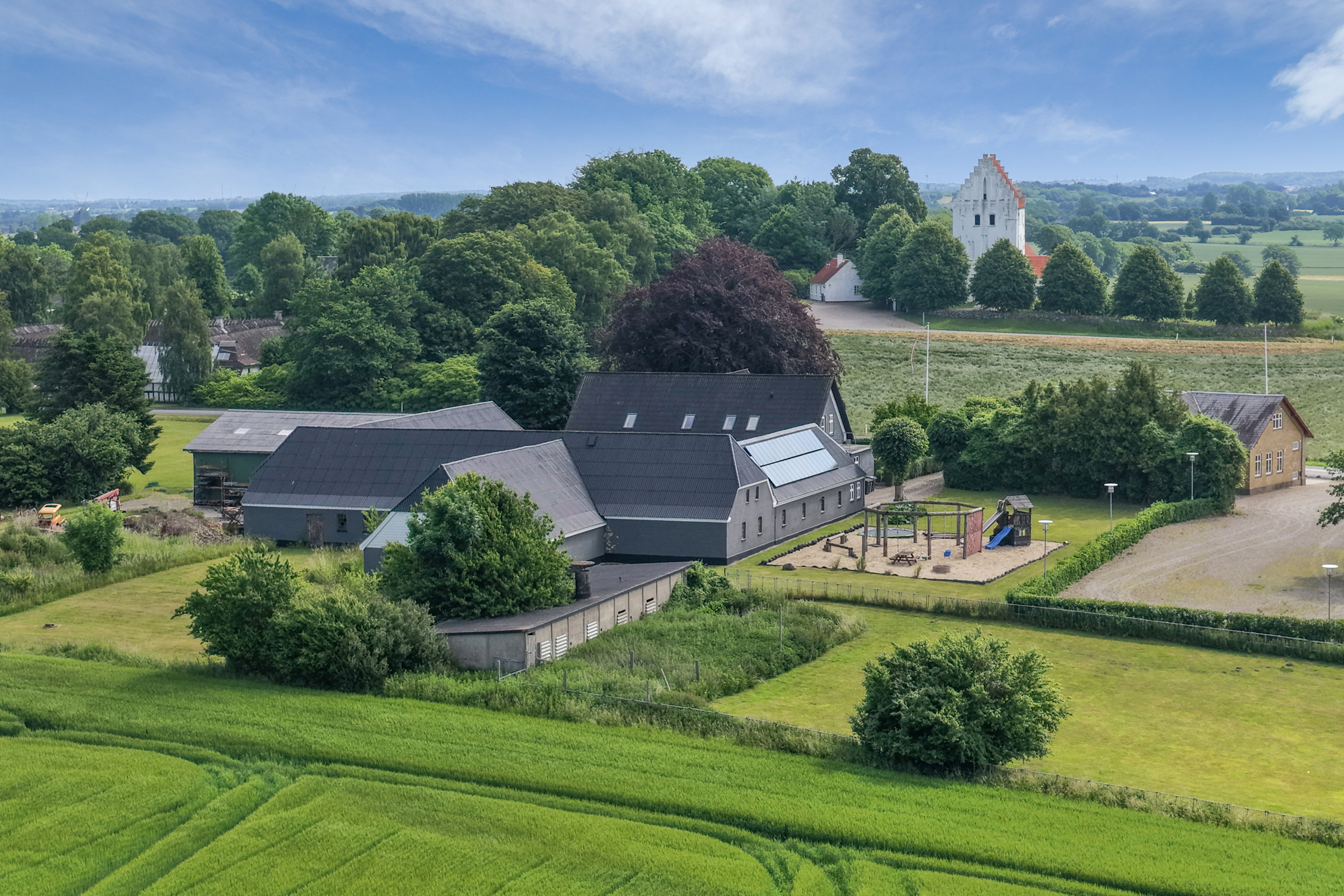 Landejendom: Luftfoto på Ørslevvej 47, Ørslev, 5592 Ejby