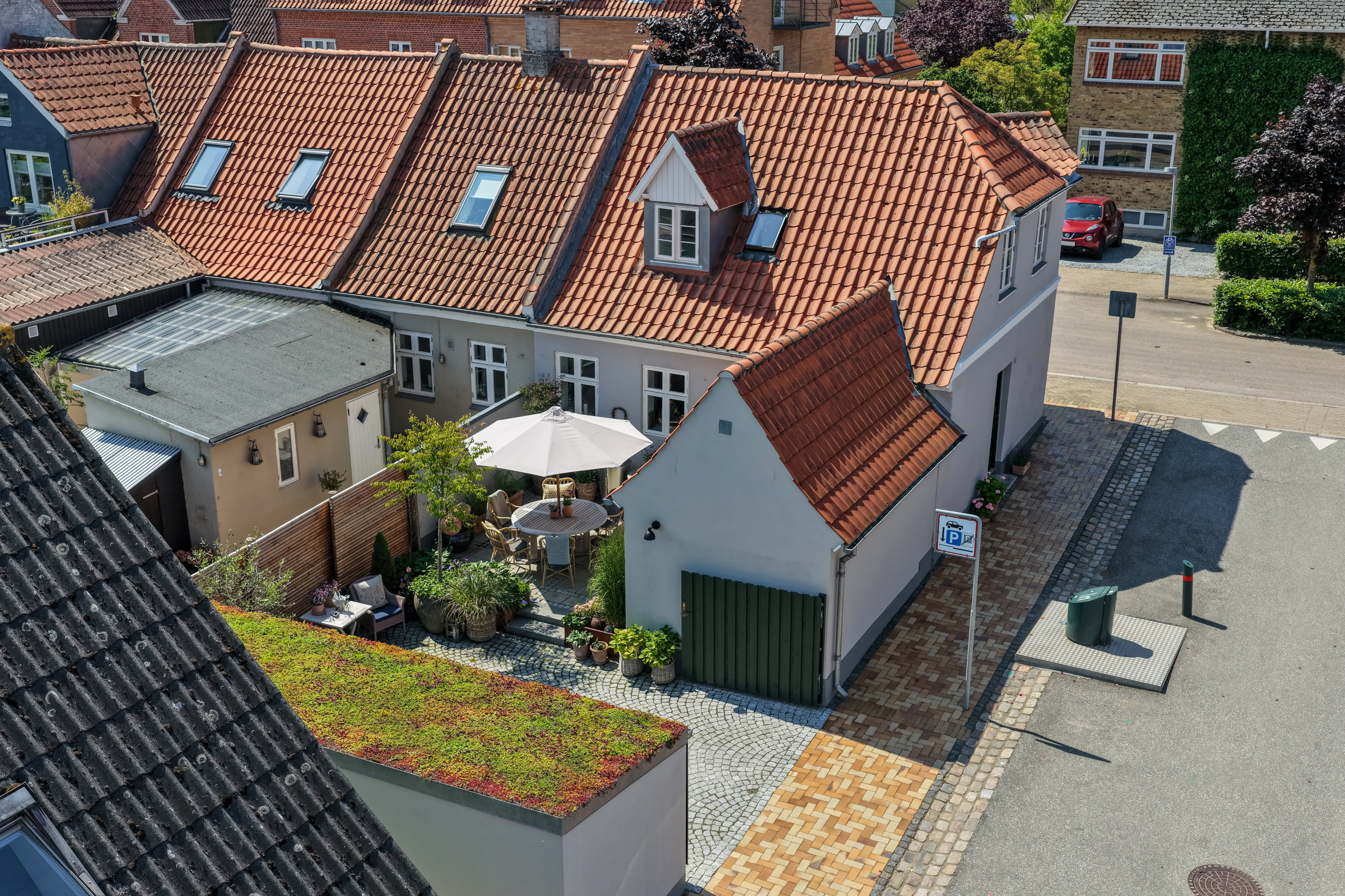 Rækkehus: Luftfoto på Buggesgade 21, 5500 Middelfart