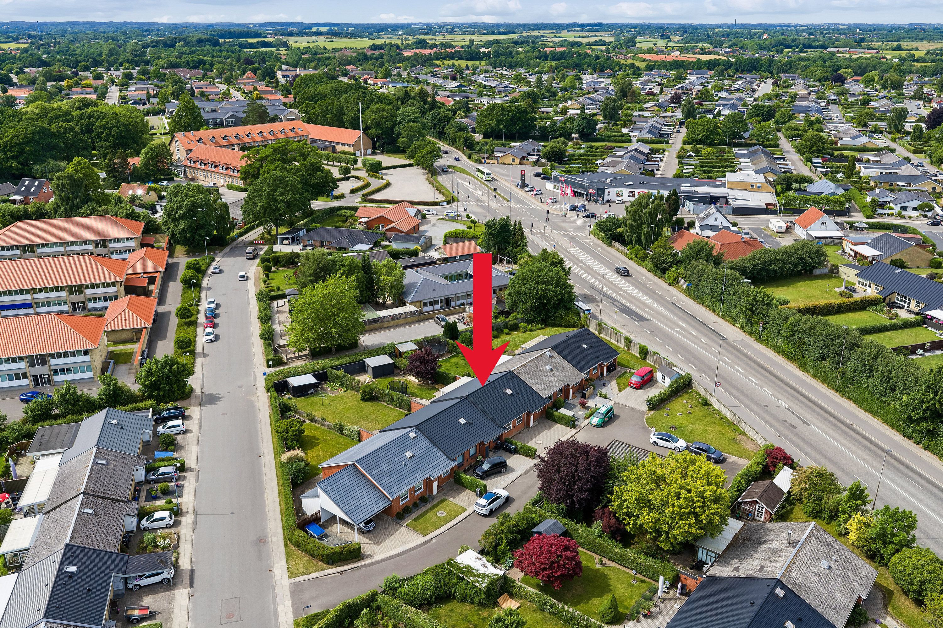 Fremhævet luftfoto billede i fuldskærmstilstand. Billede af Tingvallavej 55, Tarup, 5210 Odense NV