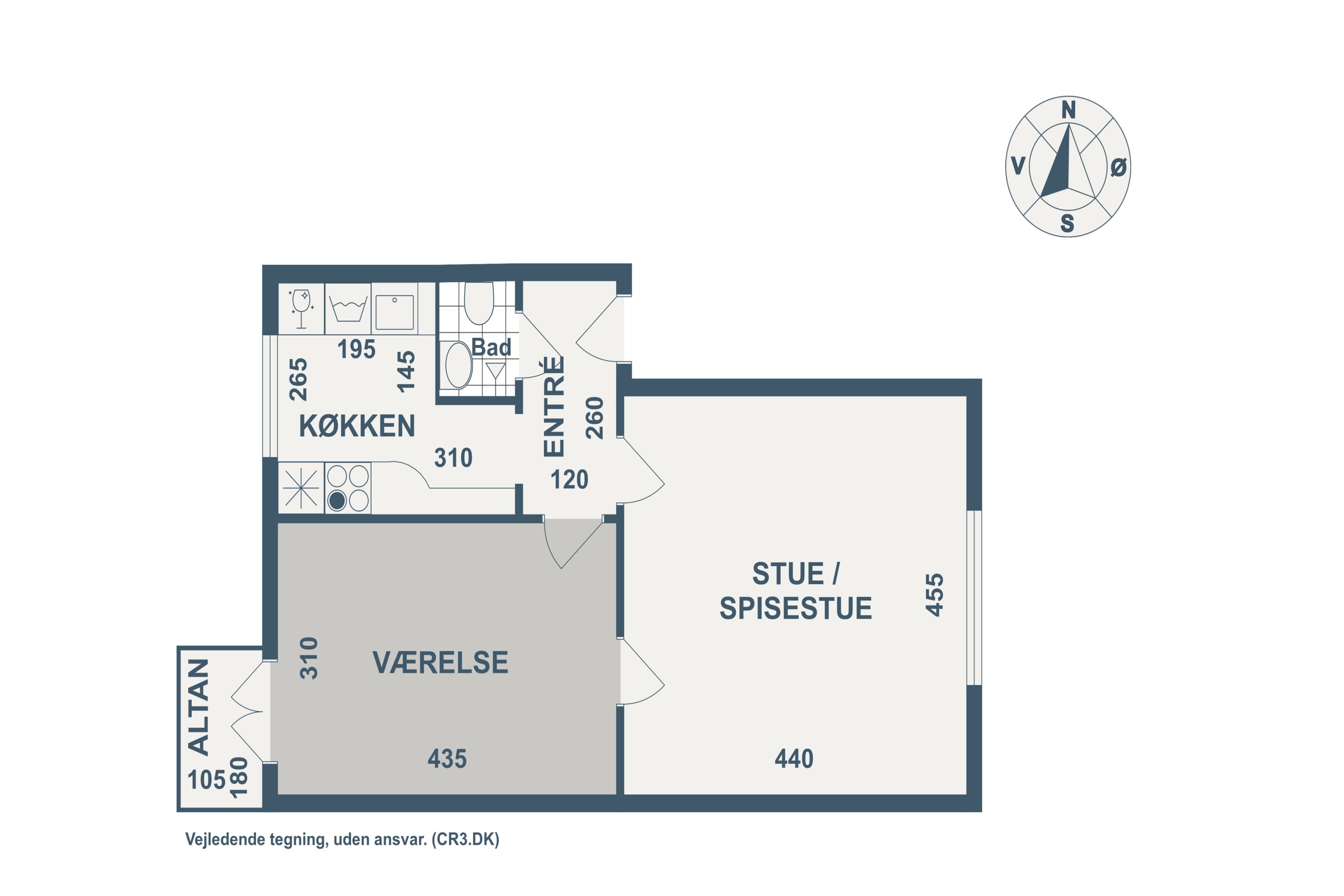 Plantegninger billede af Lauravej 23, 3. tv., 2500 Valby