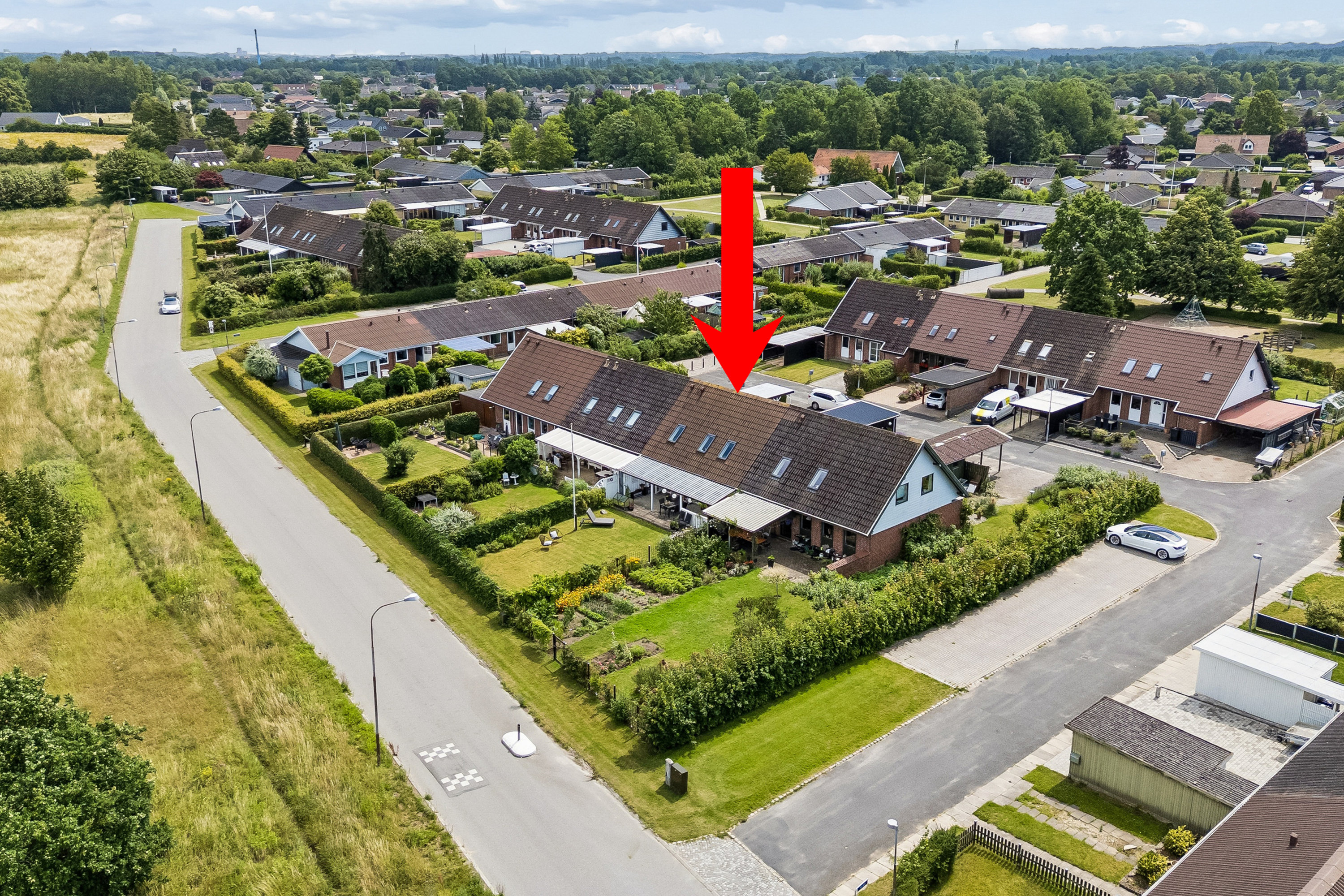 Fremhævet luftfoto billede i fuldskærmstilstand. Billede af Rensdyrløkken 123, Slukefter, 5210 Odense NV