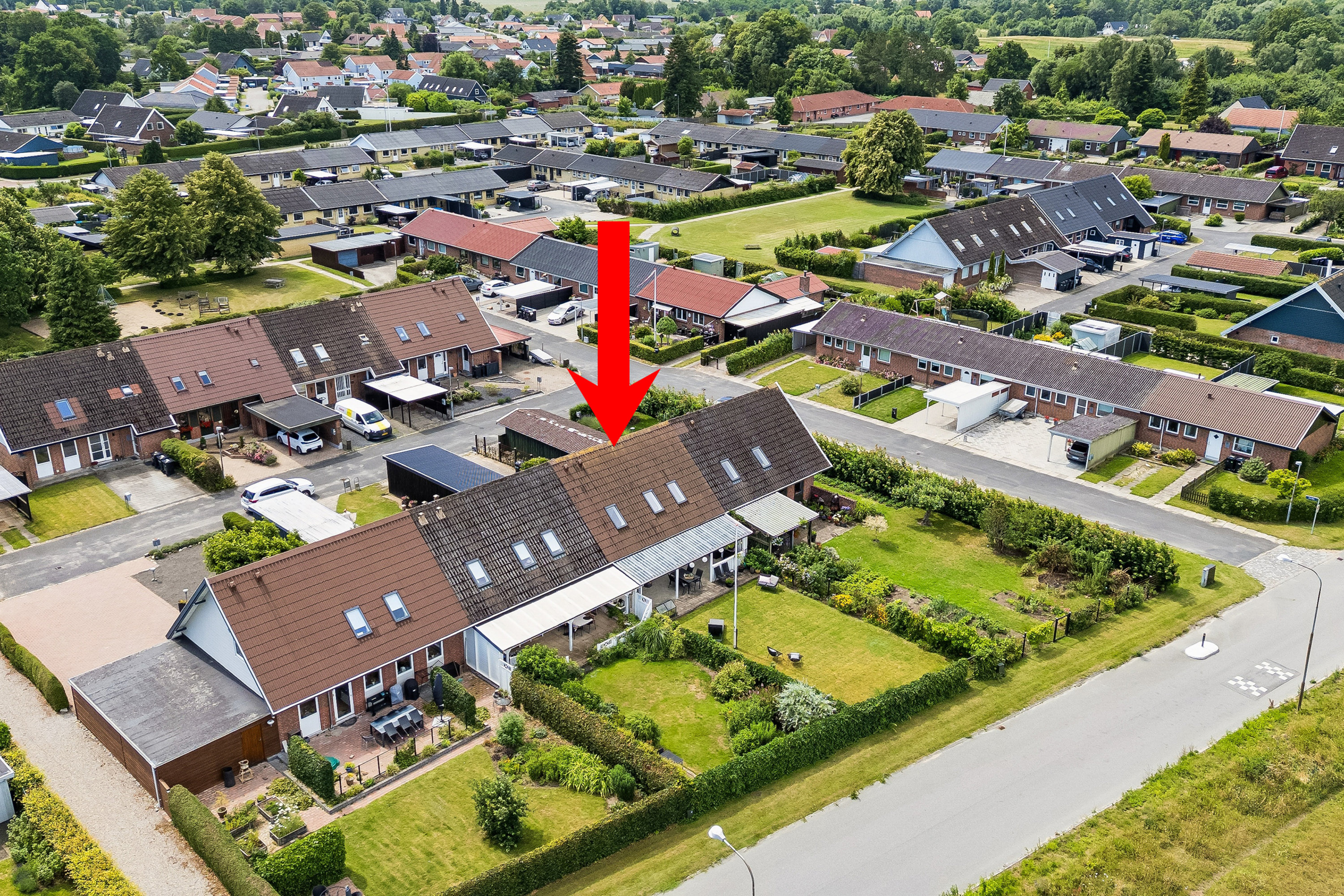 Fremhævet luftfoto billede i fuldskærmstilstand. Billede af Rensdyrløkken 123, Slukefter, 5210 Odense NV