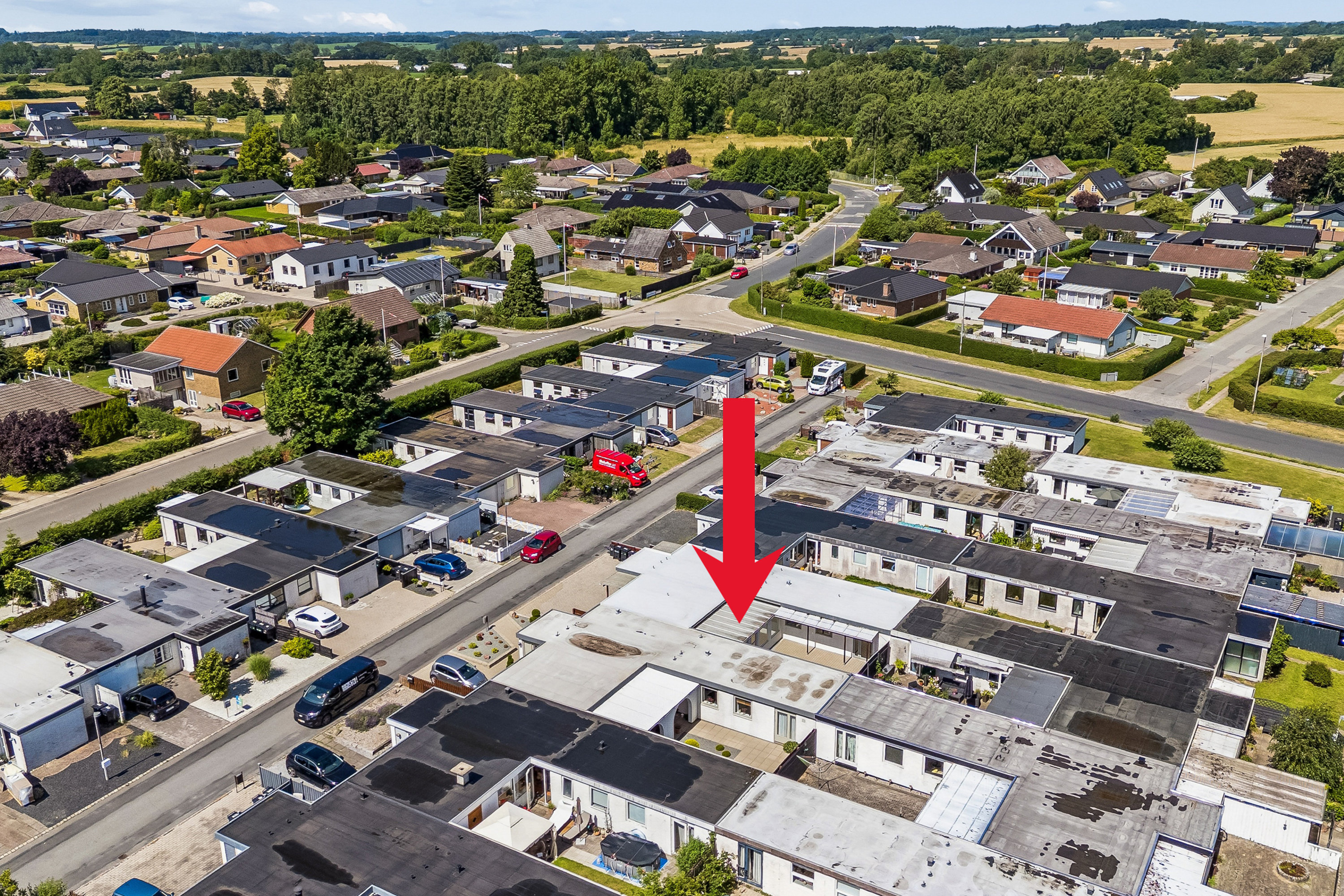 Fremhævet luftfoto billede i fuldskærmstilstand. Billede af Præstevej 113, Korup, 5210 Odense NV