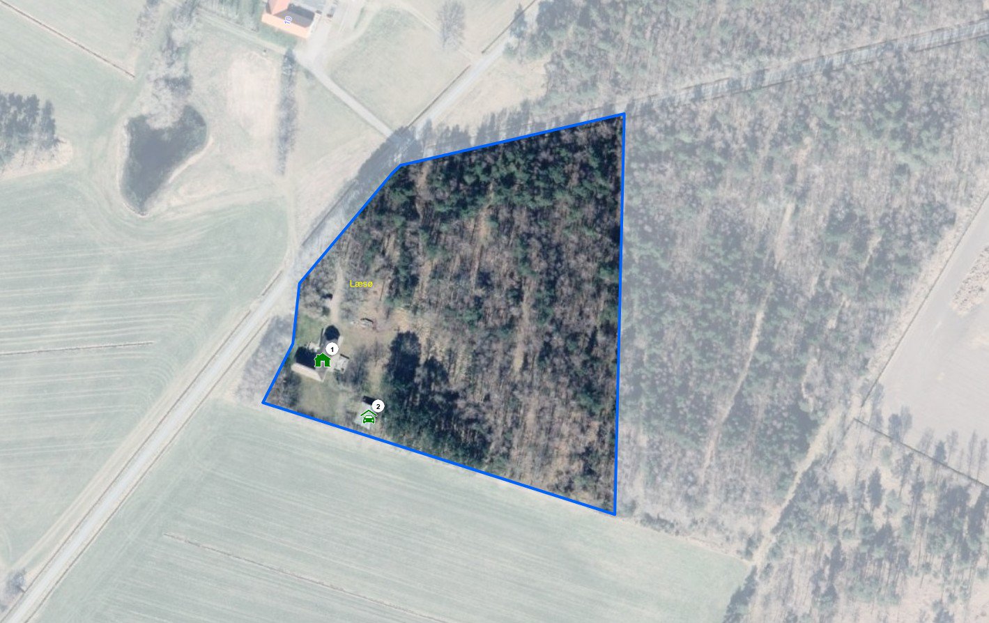 Fremhævet matrikelkort billede i fuldskærmstilstand. Billede af Starbækvej 11, Vesterø, 9940 Læsø