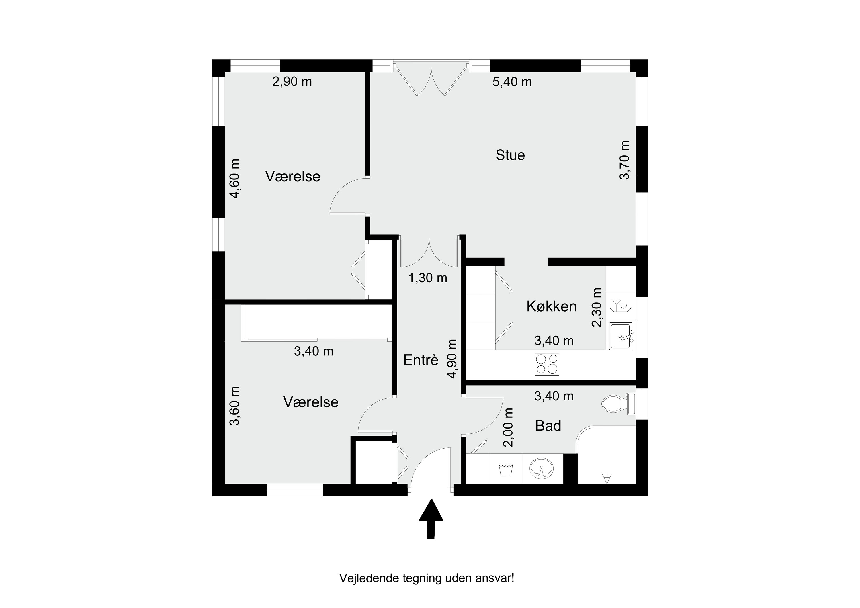 Plantegninger billede af Reberbanen 1D, 1. tv., 8800 Viborg