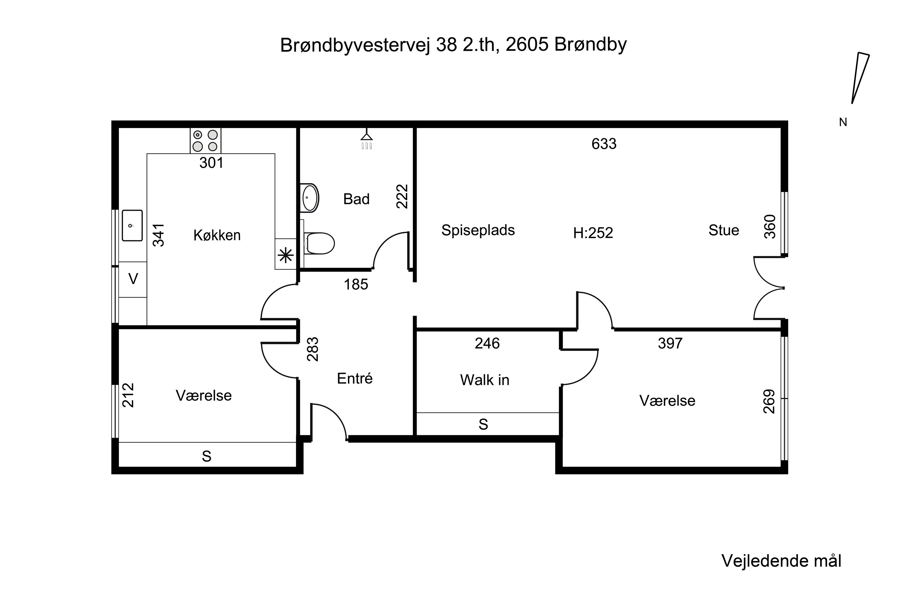 Plantegninger billede af Brøndbyvestervej 38, 2. th., 2605 Brøndby