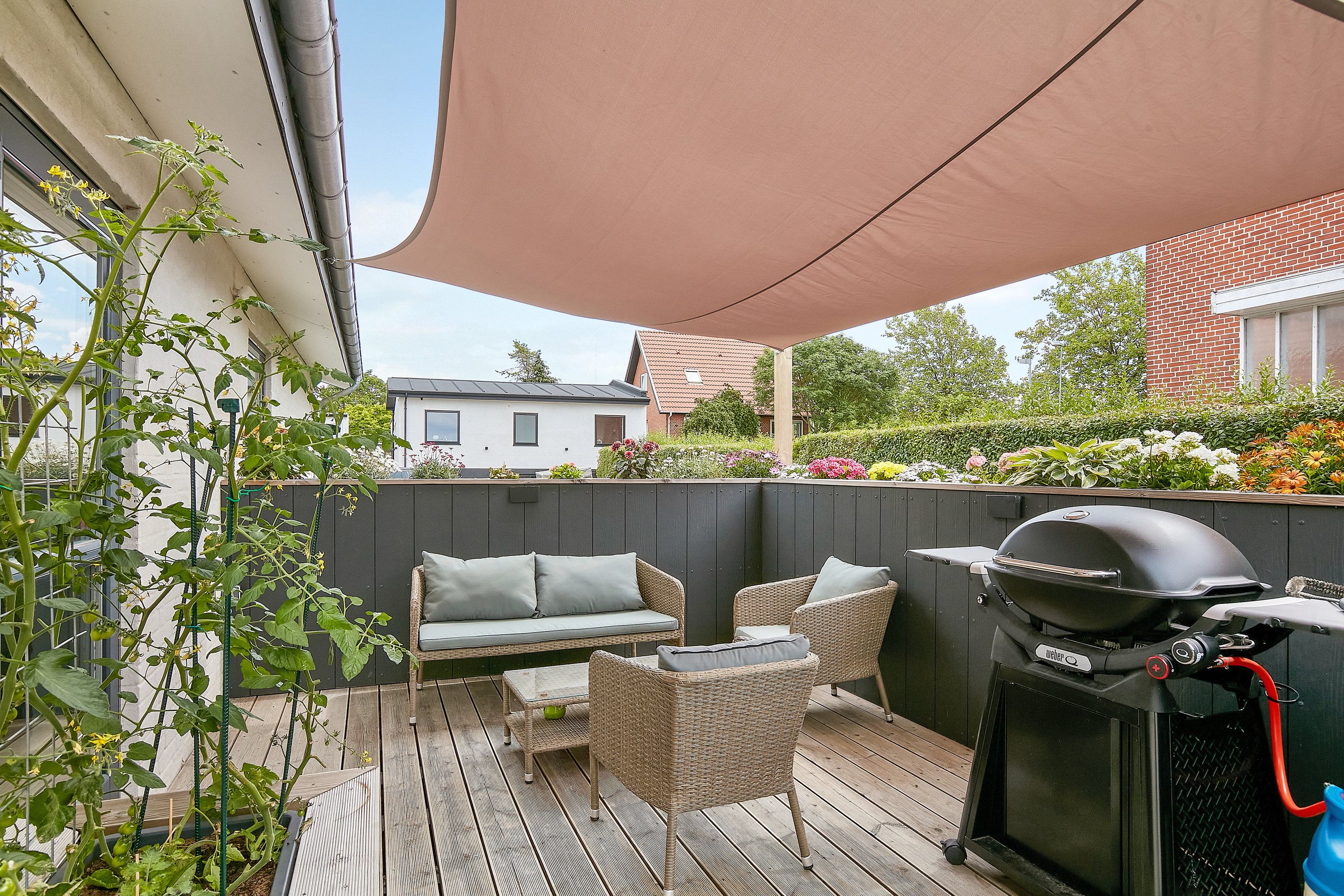 Fremhævet terrasse billede i fuldskærmstilstand. Billede af Håbetsvej 3, Stadionkvarteret, 8700 Horsens