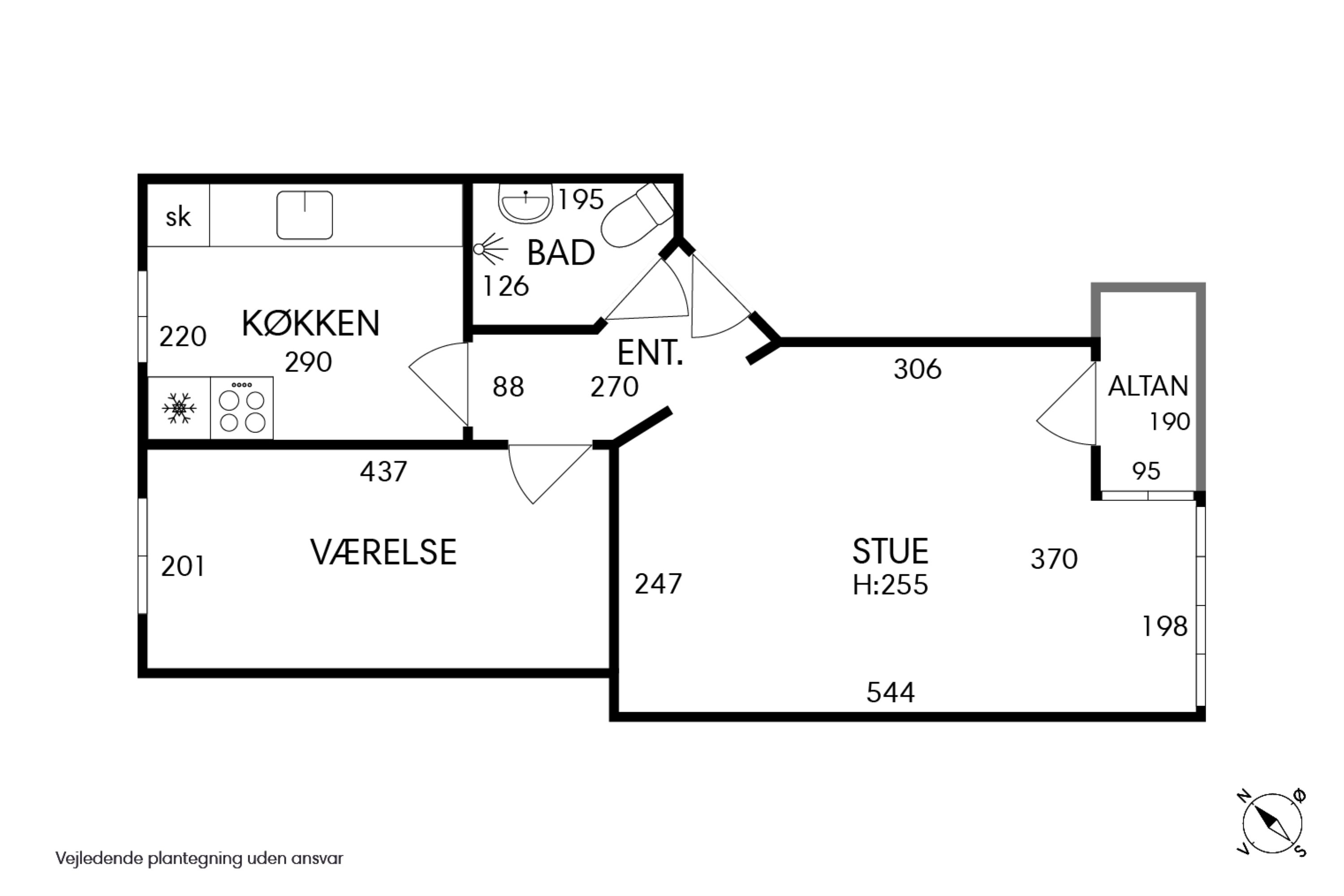 Plantegninger billede af Mozartsvej 28, 2. tv., 2450 København SV