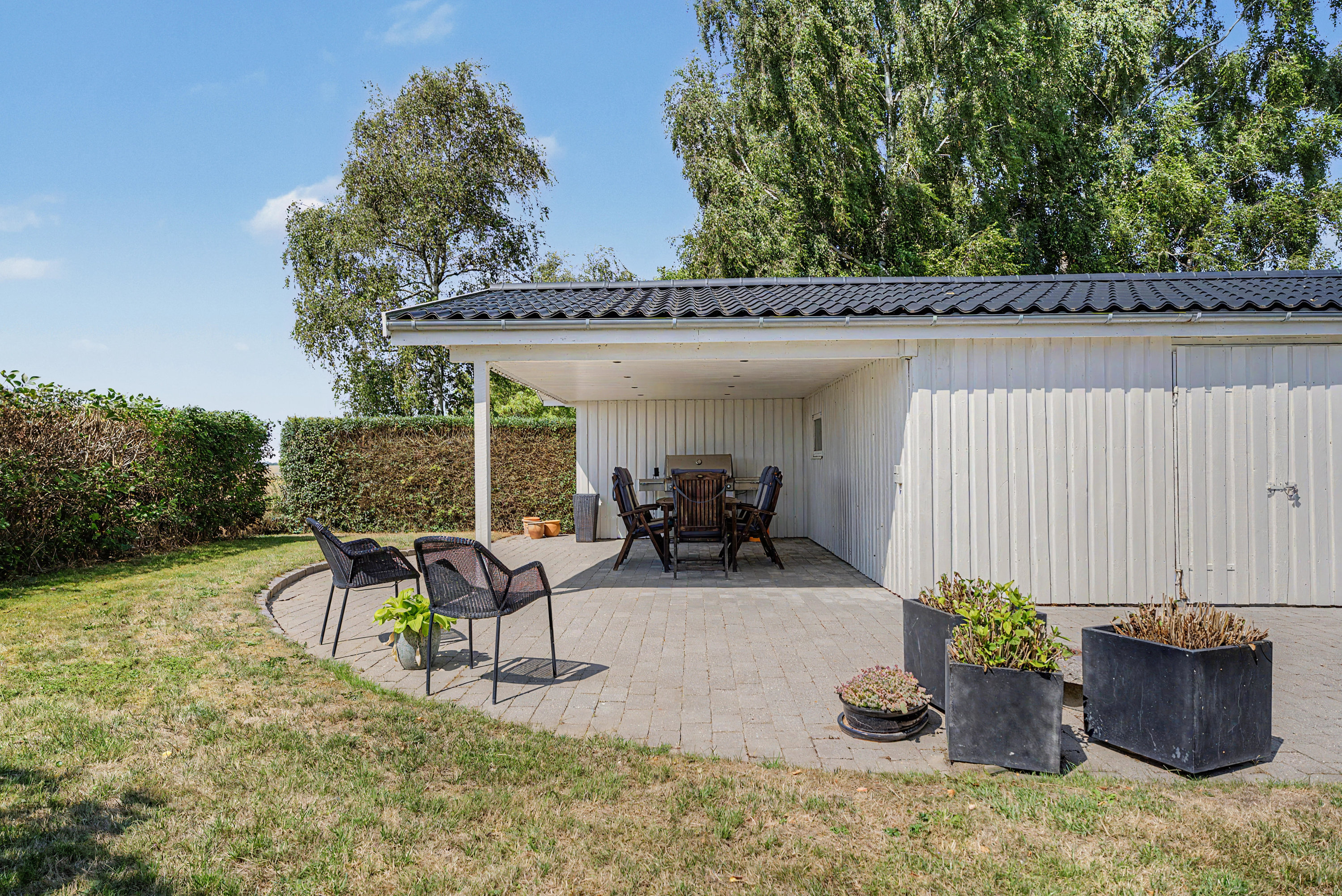 Fremhævet overdækket terrasse billede i fuldskærmstilstand. Billede af Frihedsmindevej 26, Lundby, 4840 Nørre Alslev
