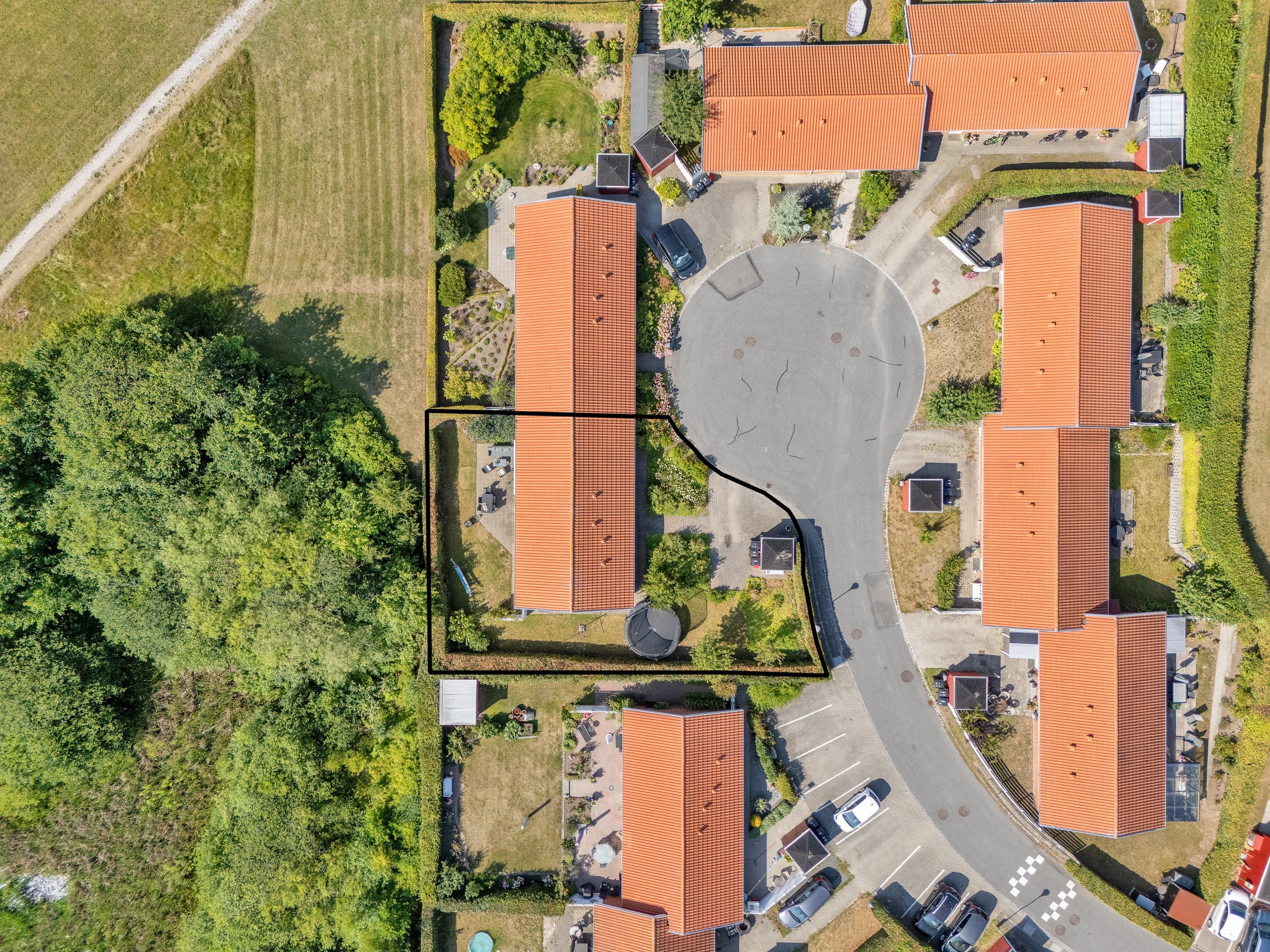 Fremhævet luftfoto billede i fuldskærmstilstand. Billede af Bøgehaven 27, 8520 Lystrup
