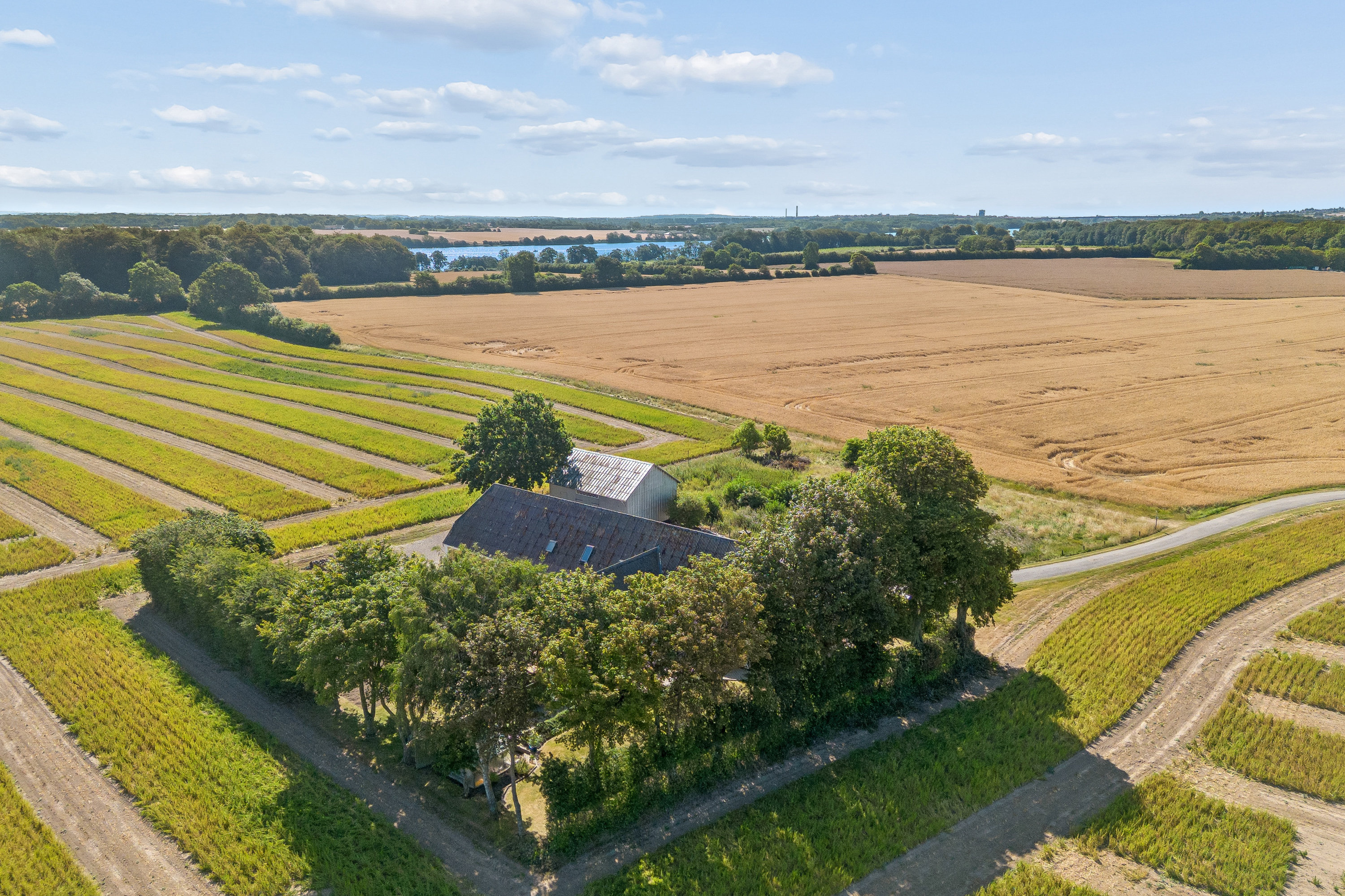 Villa: Luftfoto på Nydamvej 74, Øster Sottrup, 6400 Sønderborg