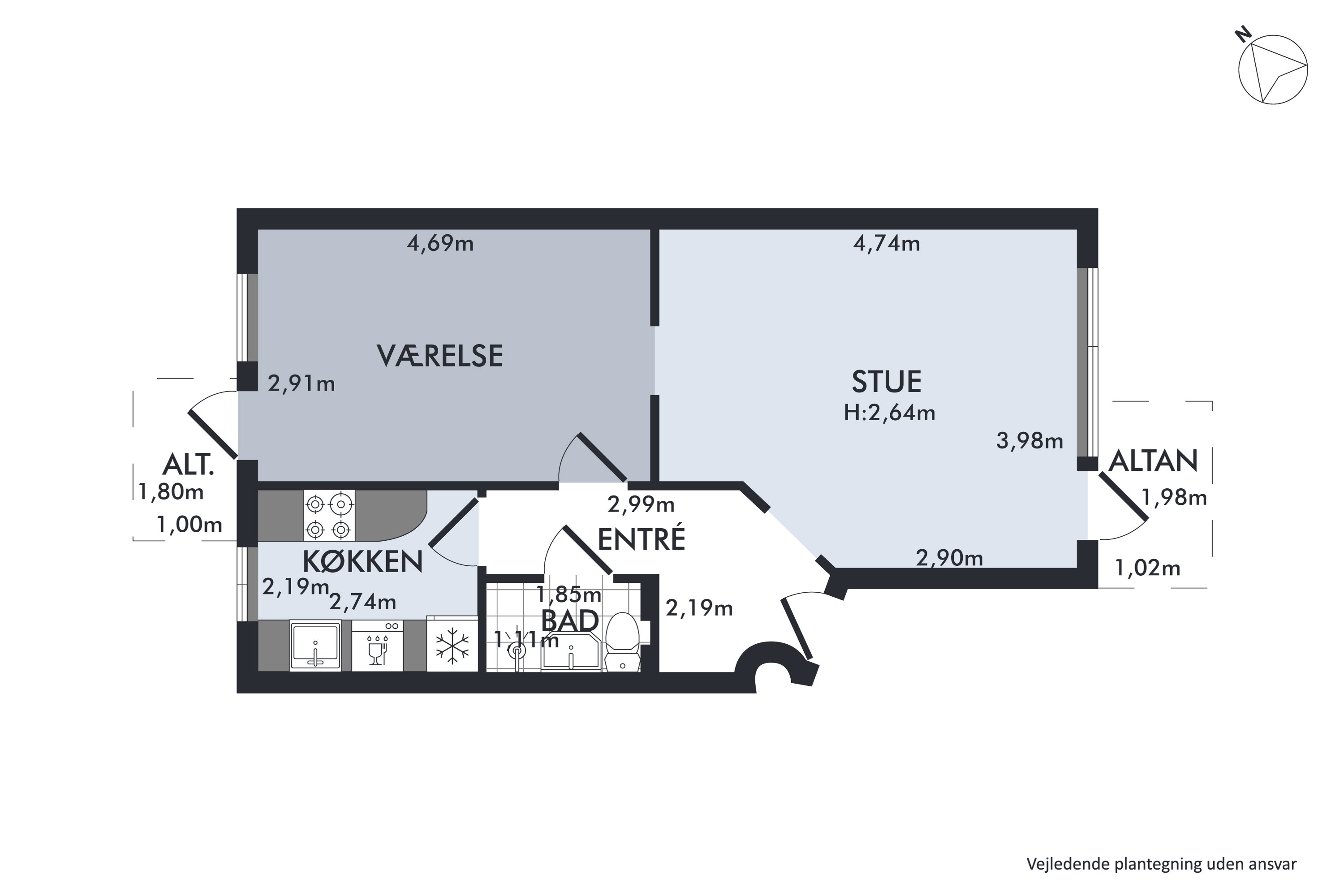 Plantegninger billede af Ordrupvej 98B, 2. th., 2920 Charlottenlund