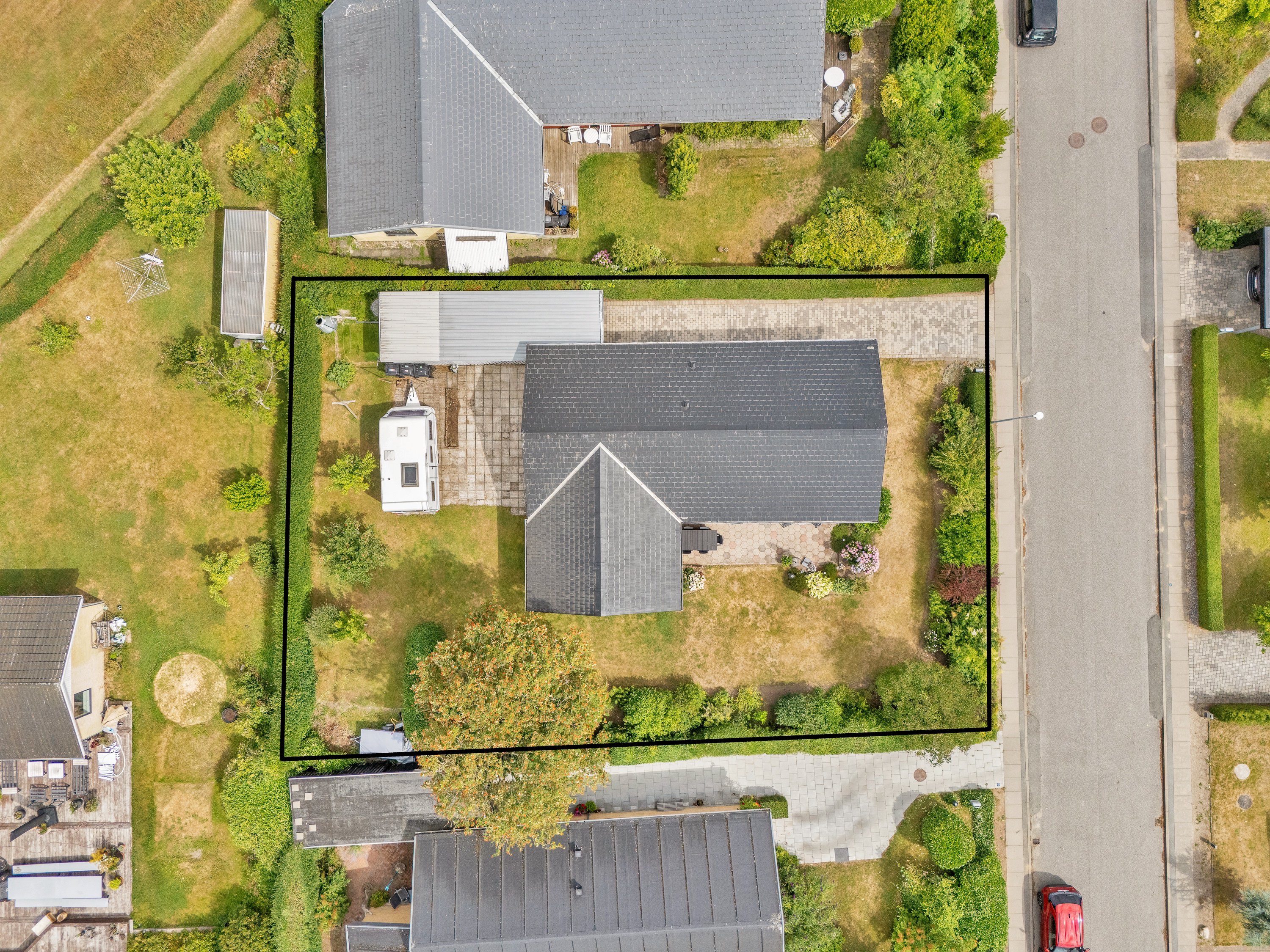 Fremhævet luftfoto billede i fuldskærmstilstand. Billede af Slåenbakken 15, 8520 Lystrup