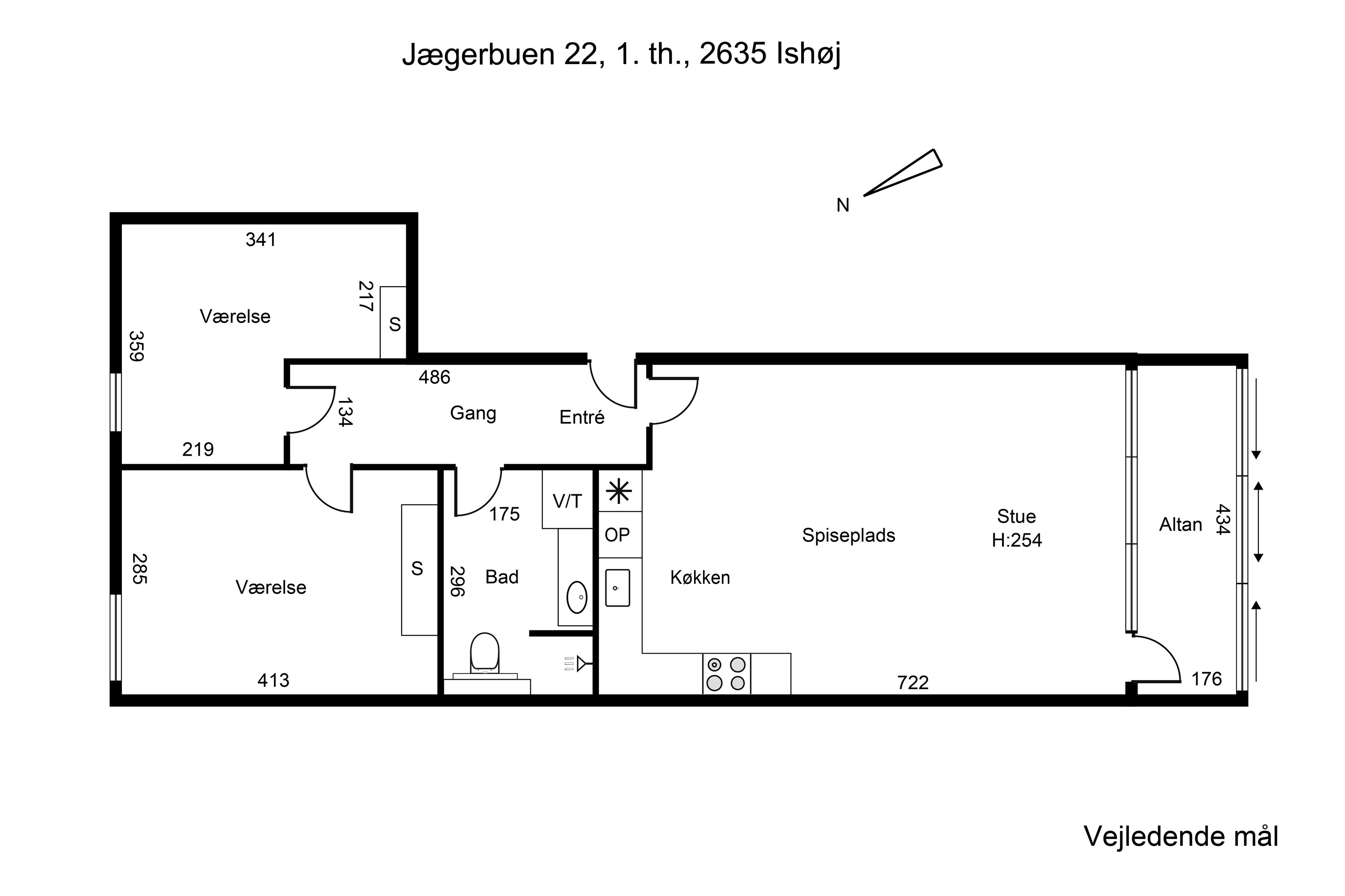 Plantegninger billede af Jægerbuen 22, 1. th., 2635 Ishøj