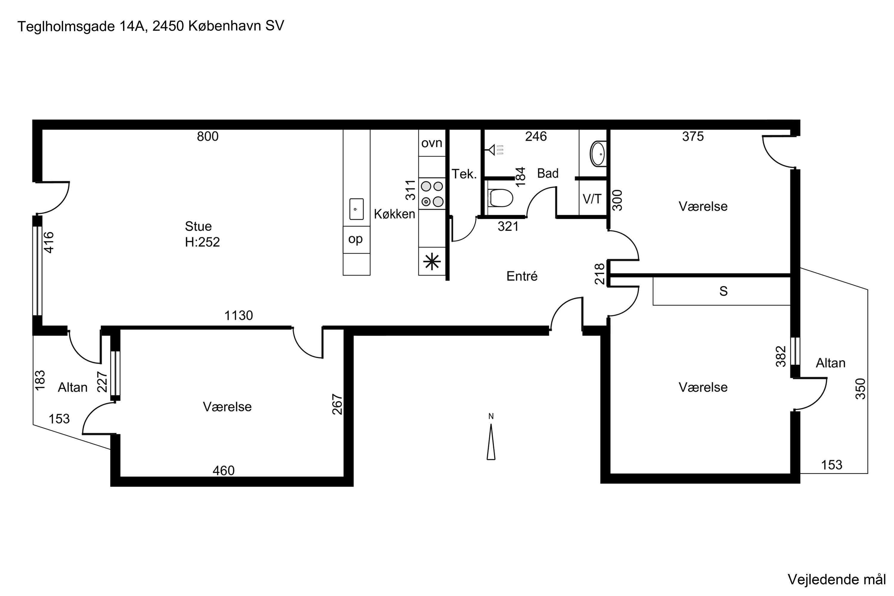 Plantegninger billede af Teglholmsgade 14A, 3. tv., 2450 København SV