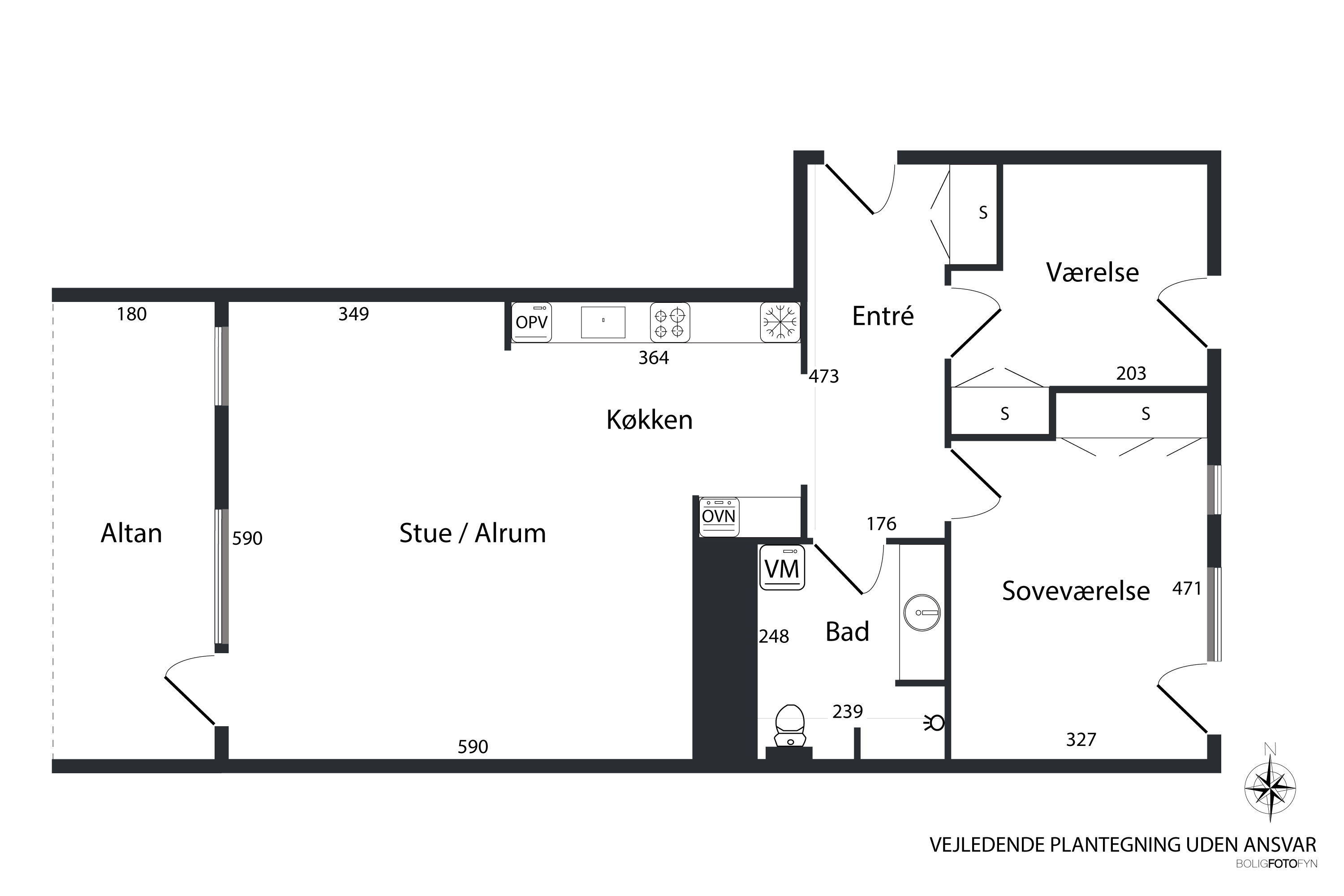 Plantegninger billede af Midtermolen 22, 2. tv., 5800 Nyborg