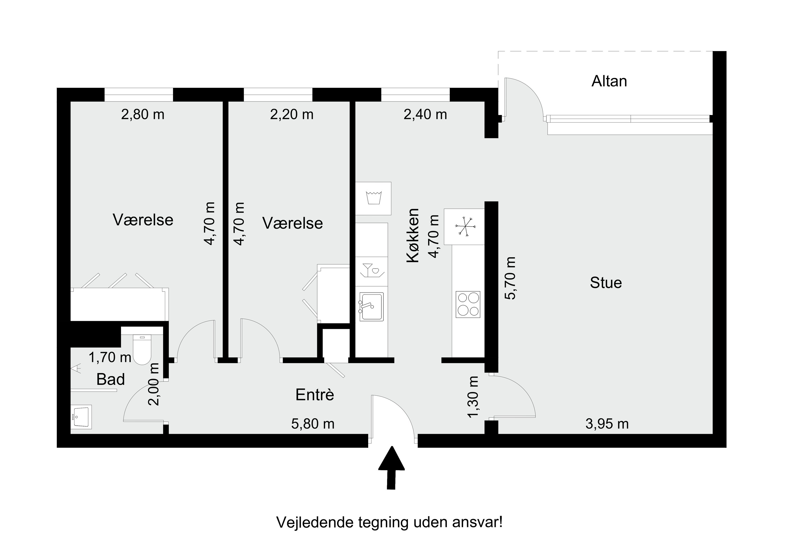 Plantegninger billede af Falkevej 36, 1. mf., 8800 Viborg